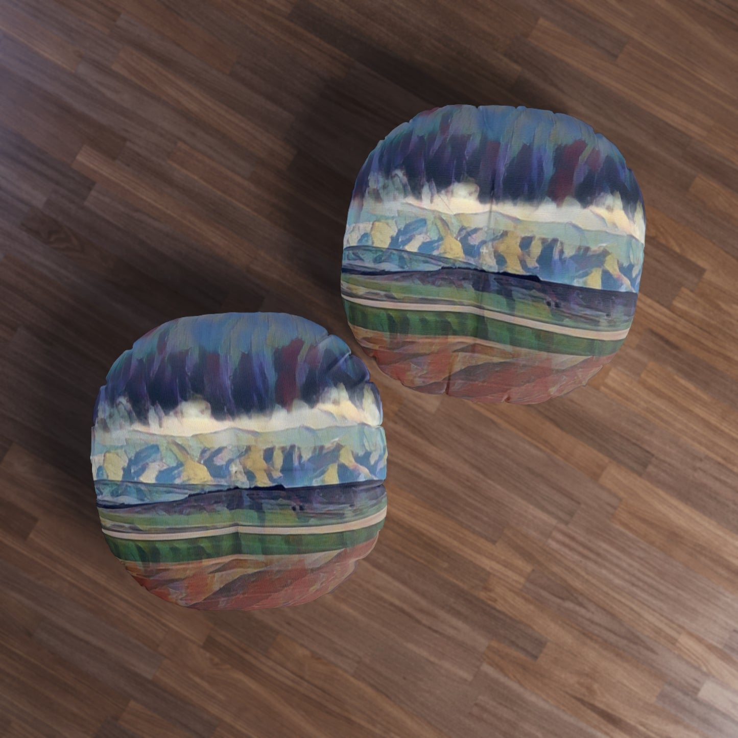Tufted Floor Pillow, Round ... On-The-Prairie .. "The Storm Is Brewing" ... Central Idaho: November 2023 ... Original Works ...