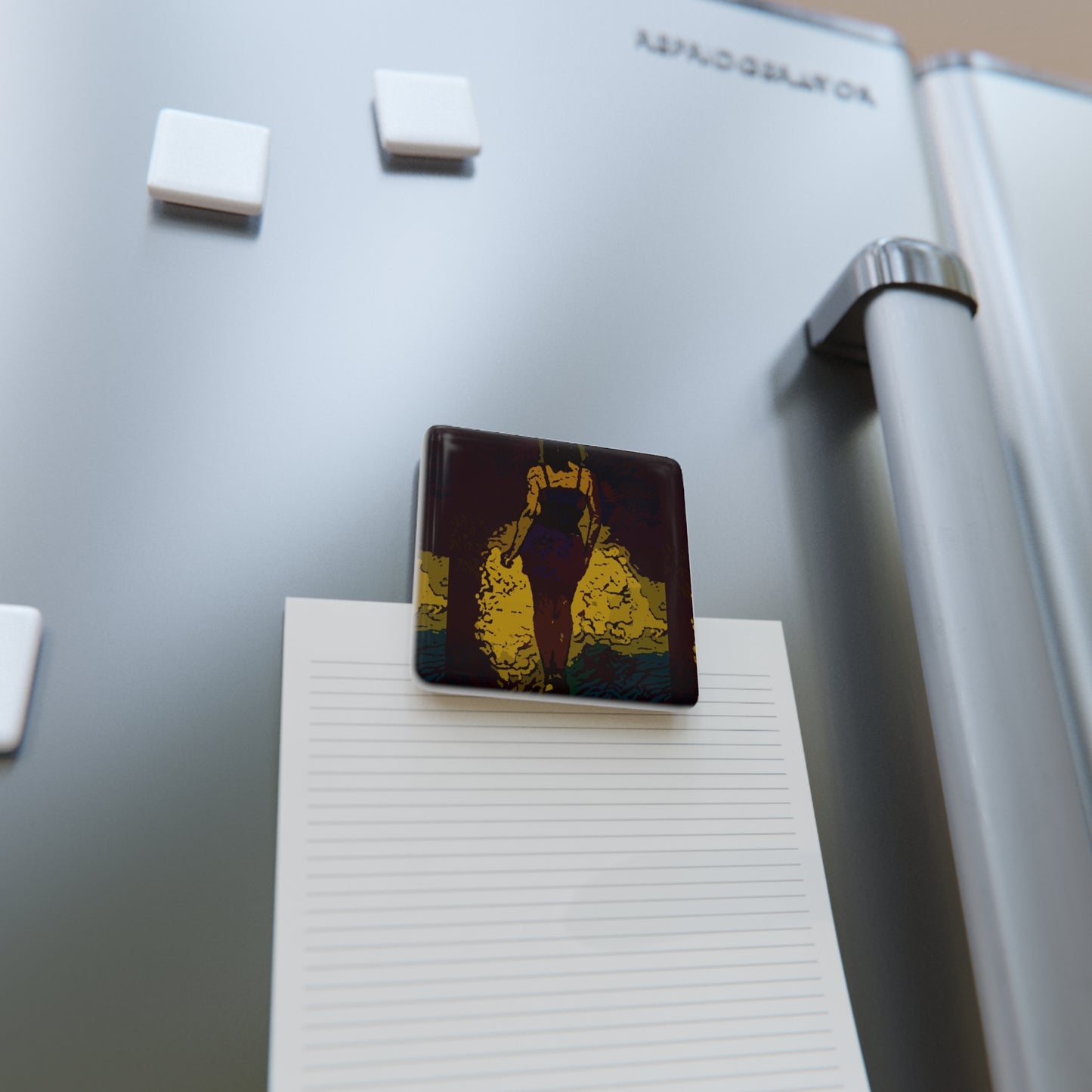 Porcelain Magnet, Square ... I'll Walk 'A-Hundred-Miles' In Stilettos ... Original Works ... June 2023. Central Idaho, USA ...