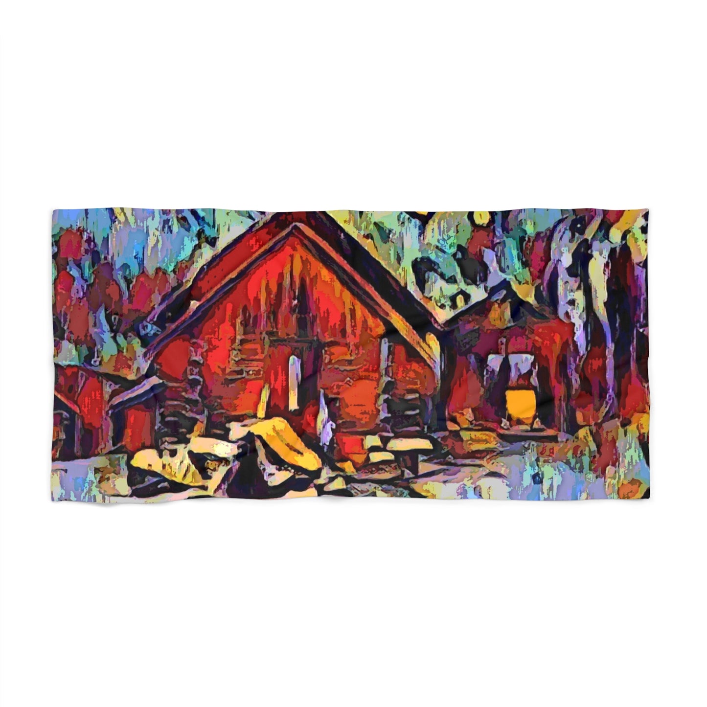 Beach Towel ... A Very Abstract "Mountain Winter Scene" ... Original Works. Copyright Phot's Photo_LODA: Les Objets D'Art. December 2023 ...