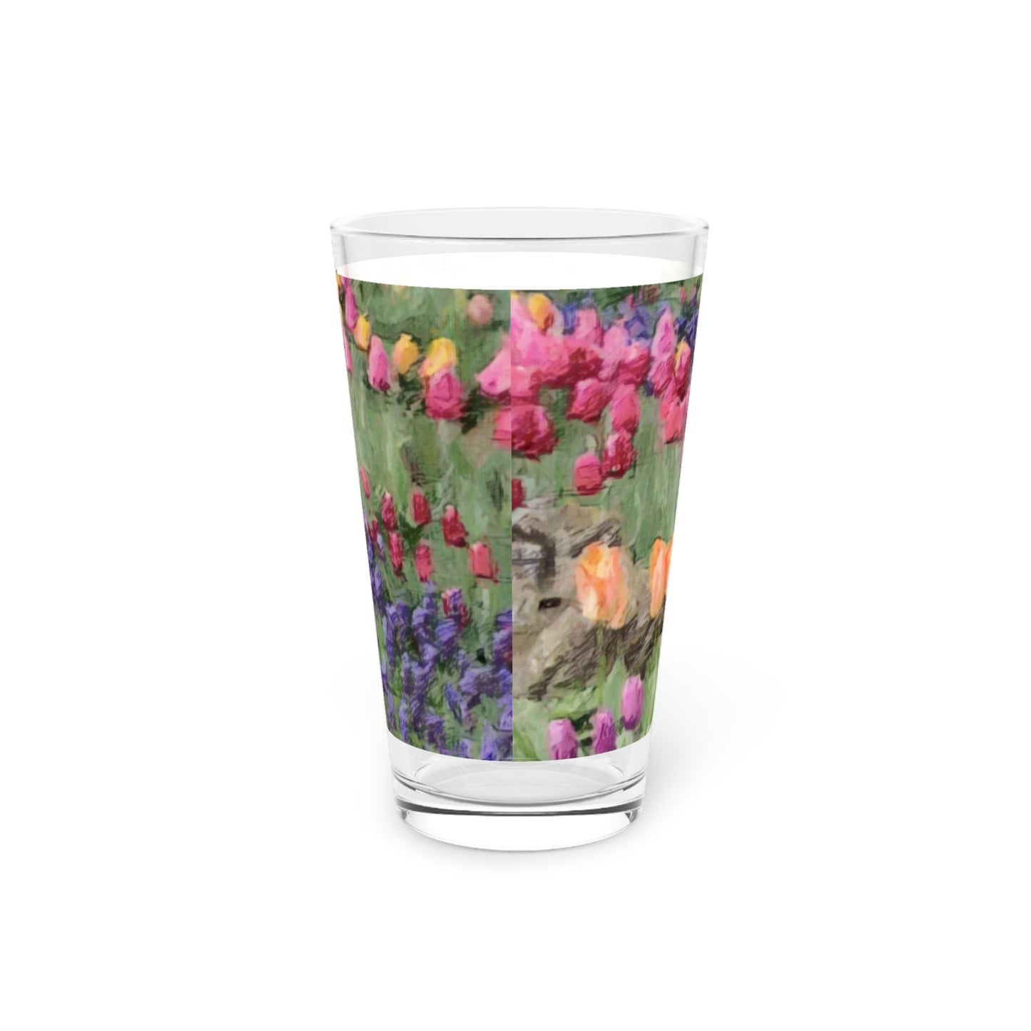 Pint Glass, 16oz ... Skagit Valley Tulips ... Skagit Valley, Washington ... Family Archives ... Original Works ... Circa 1980's ...