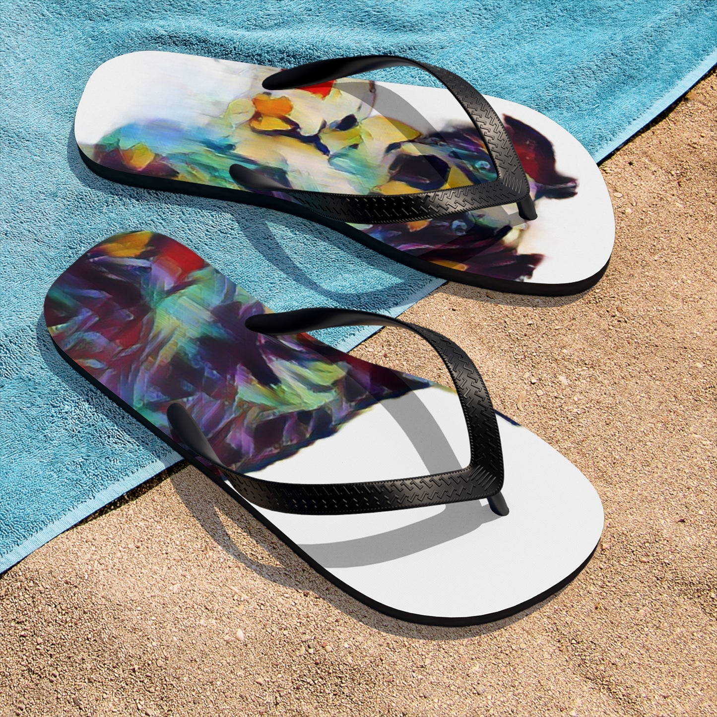 Unisex Flip-Flops ... Ozzy-Hippensteel ... "Don't Cry Now ... Dry-Your_Eyes ... On The Wind". Oriignal Works. May 2023.