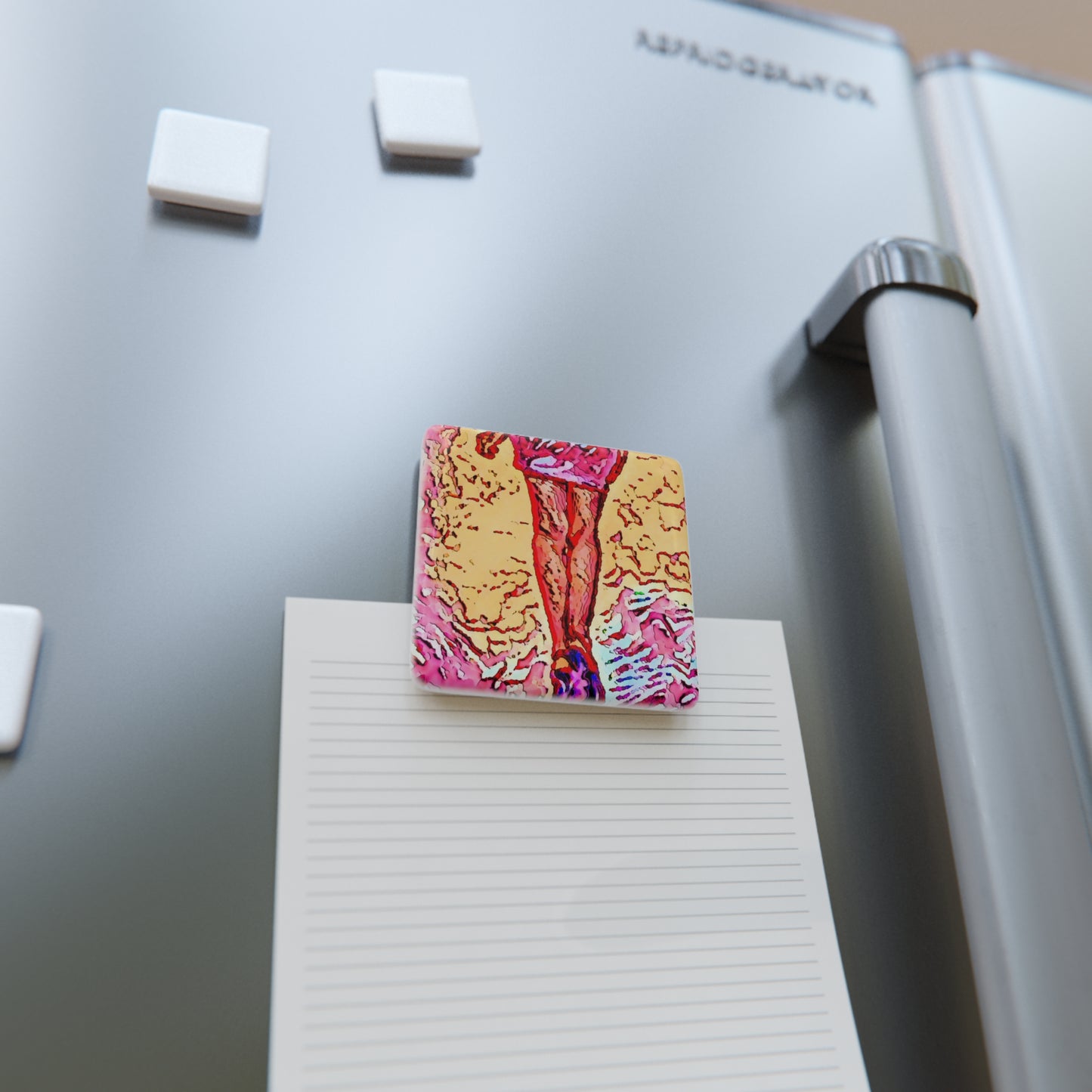 Porcelain Magnet, Square ... I'll Walk 'A-Hundred-Miles' In Stilettos ... Original Works ... June 2023. Central Idaho, USA ...