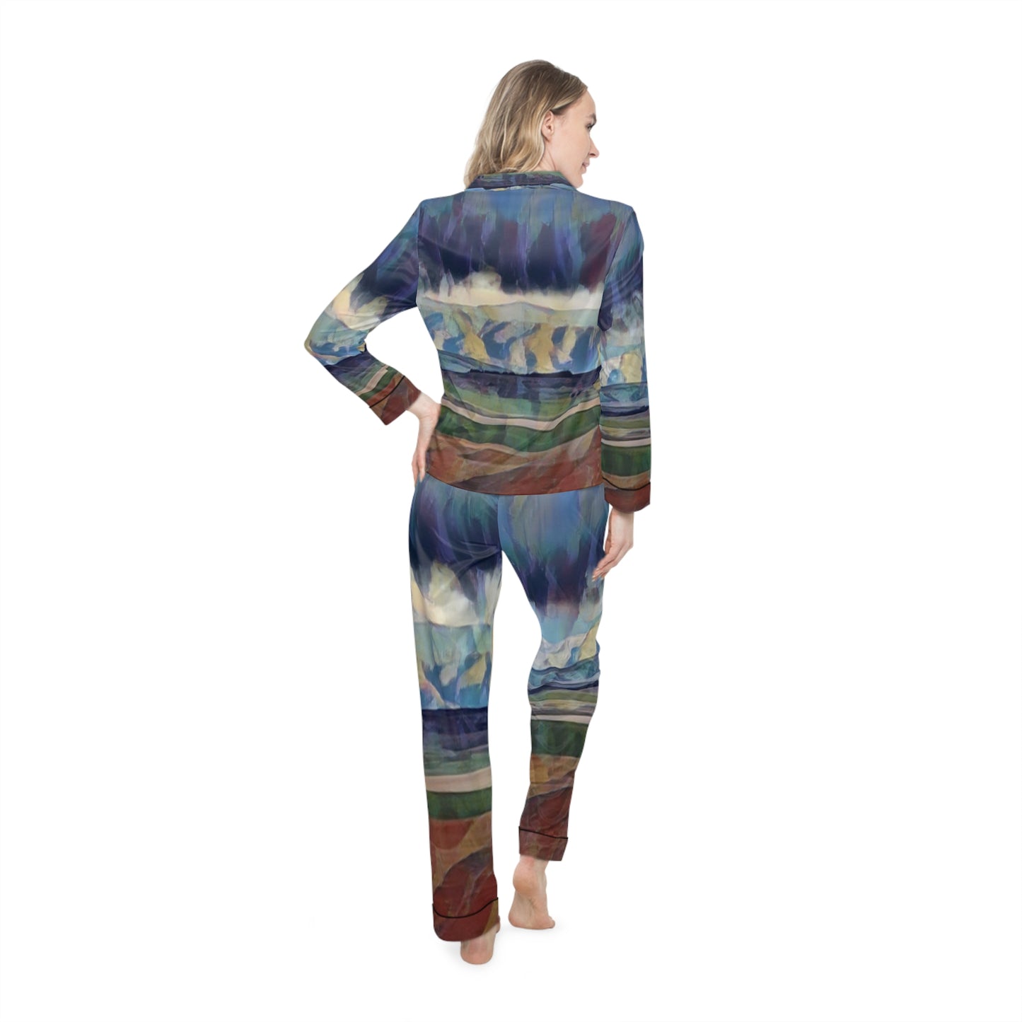 Women's Satin Pajamas (AOP) ... On-The-Prairie .. "The Storm Is Brewing" ... Central Idaho: November 2023 ... Original Works ...