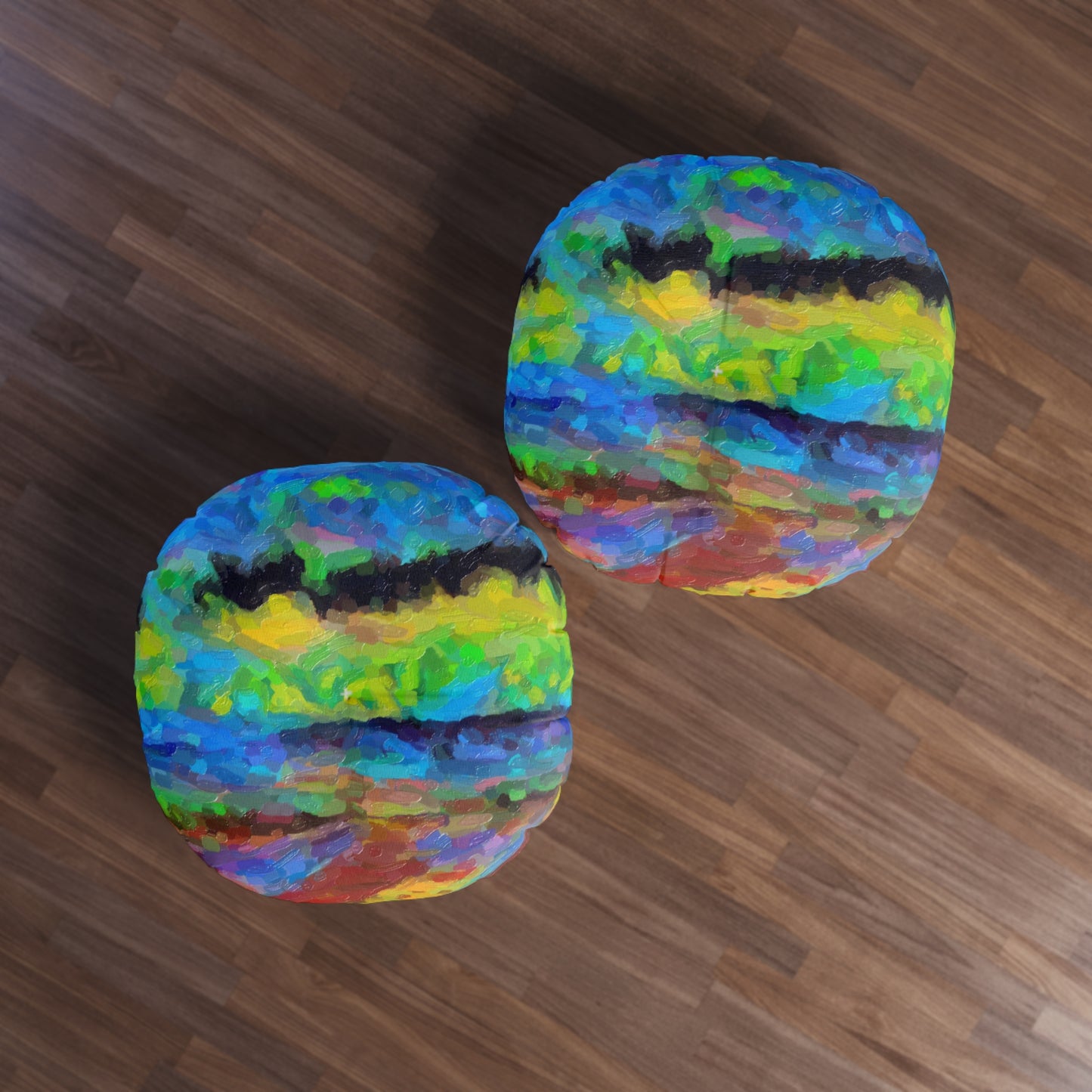Tufted Floor Pillow, Round ... On-The-Prairie .. "The Storm Is Brewing" ... Central Idaho: November 2023 ... Original Works ...