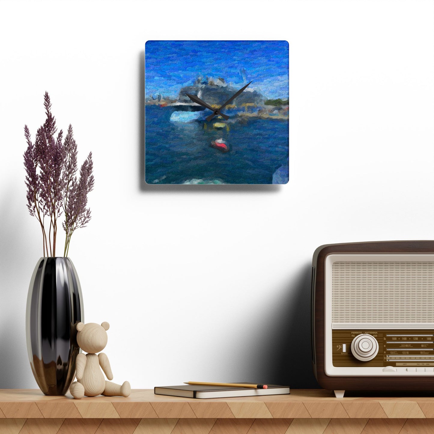 Acrylic Wall Clock ... Into Vancouver Harbor We Arrive: Celebrity Edge-Cruise ... Vancouver, British Columbia ... June 2024 ... Original Works