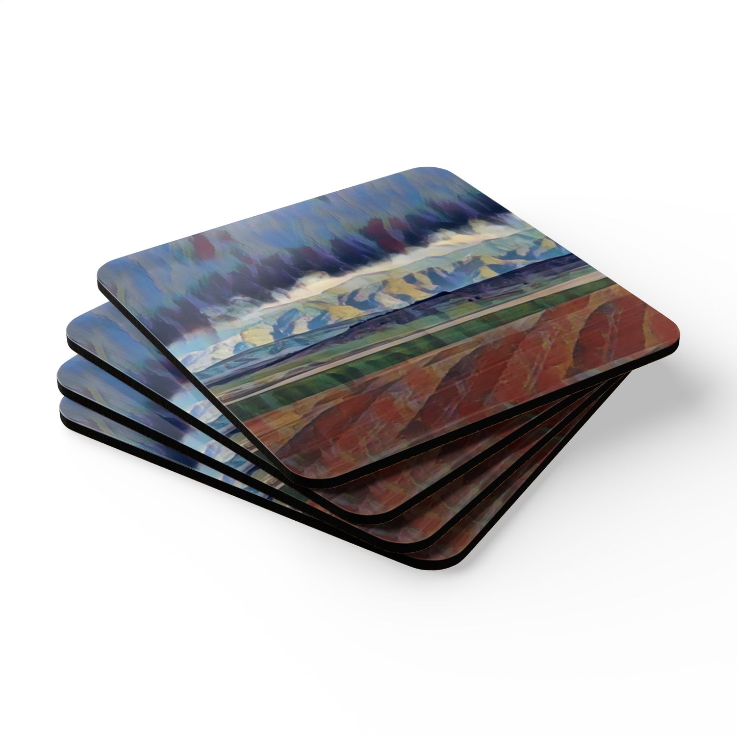 Corkwood Coaster Set ... On-The-Prairie .. "The Storm Is Brewing" ... Central Idaho: November 2023 ... Original Works ...