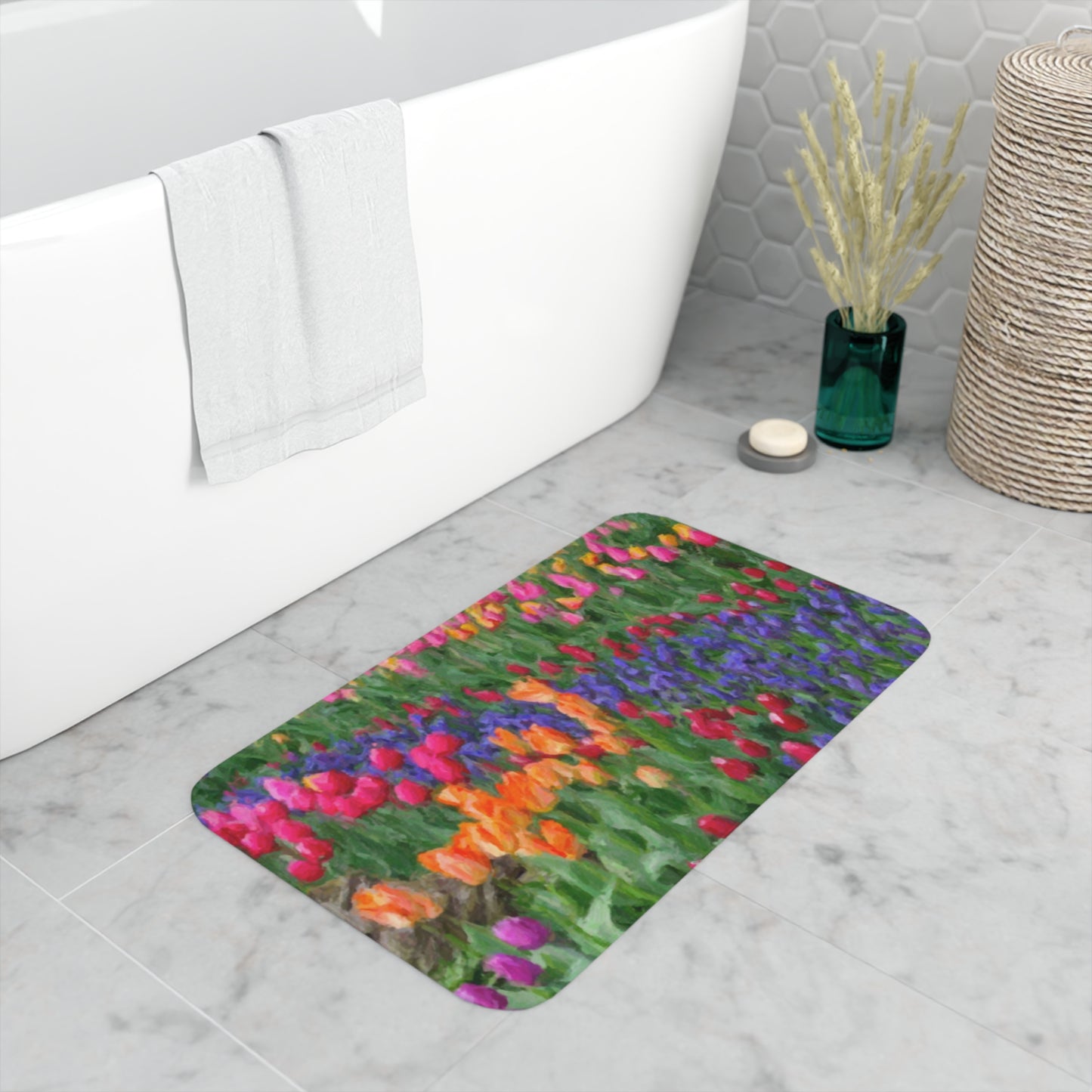 Memory Foam Bath Mat ... Skagit Valley Tulips ... Skagit Valley, Washington ... Family Archives ... Original Works ... Circa 1980's ...