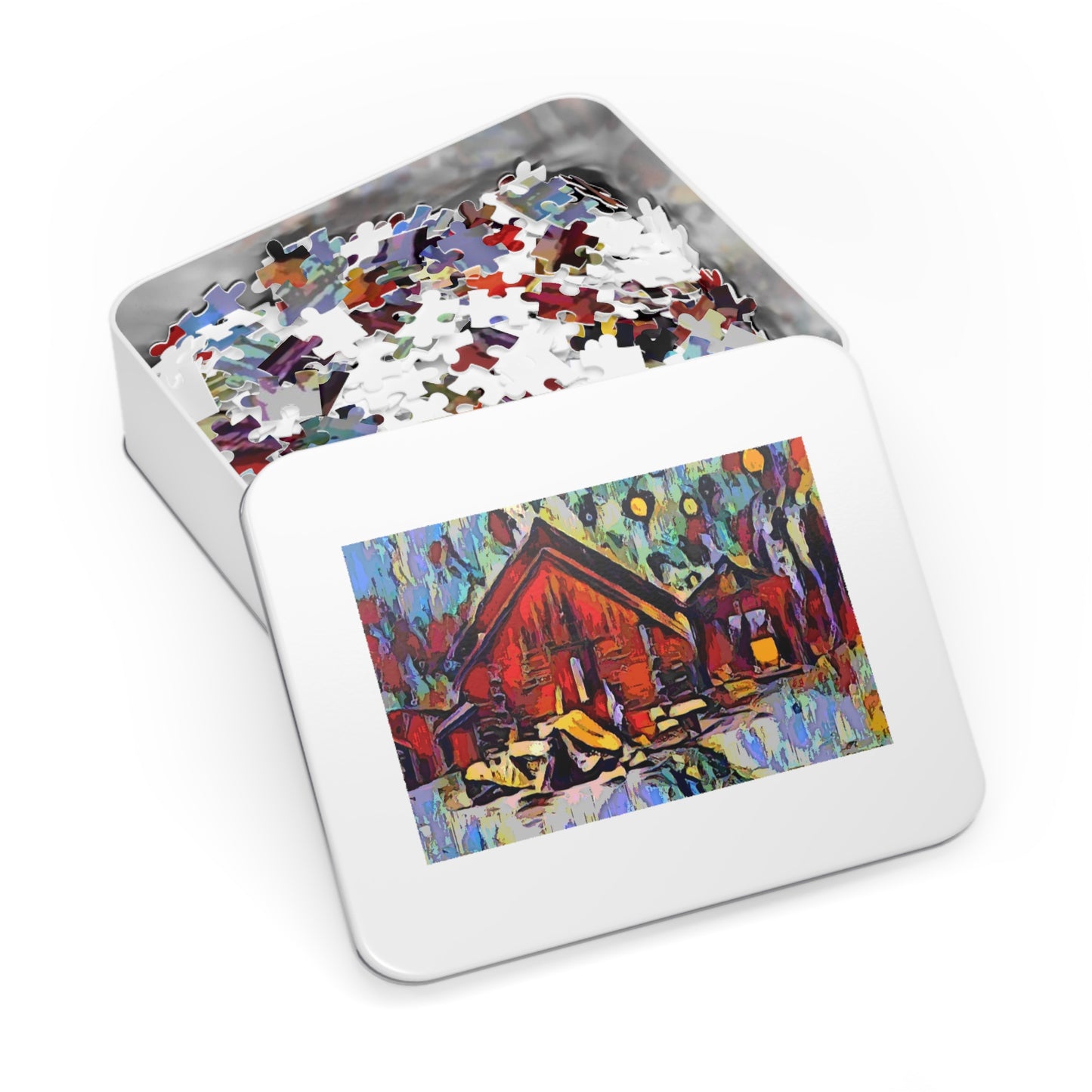 Jigsaw Puzzle (30, 110, 252, 500,1000-Piece) ... A Very Abstract "Mountain Winter Scene" ... Original Works. Copyright Phot's Photo_LODA: Les Objets D'Art. December 2023 ...