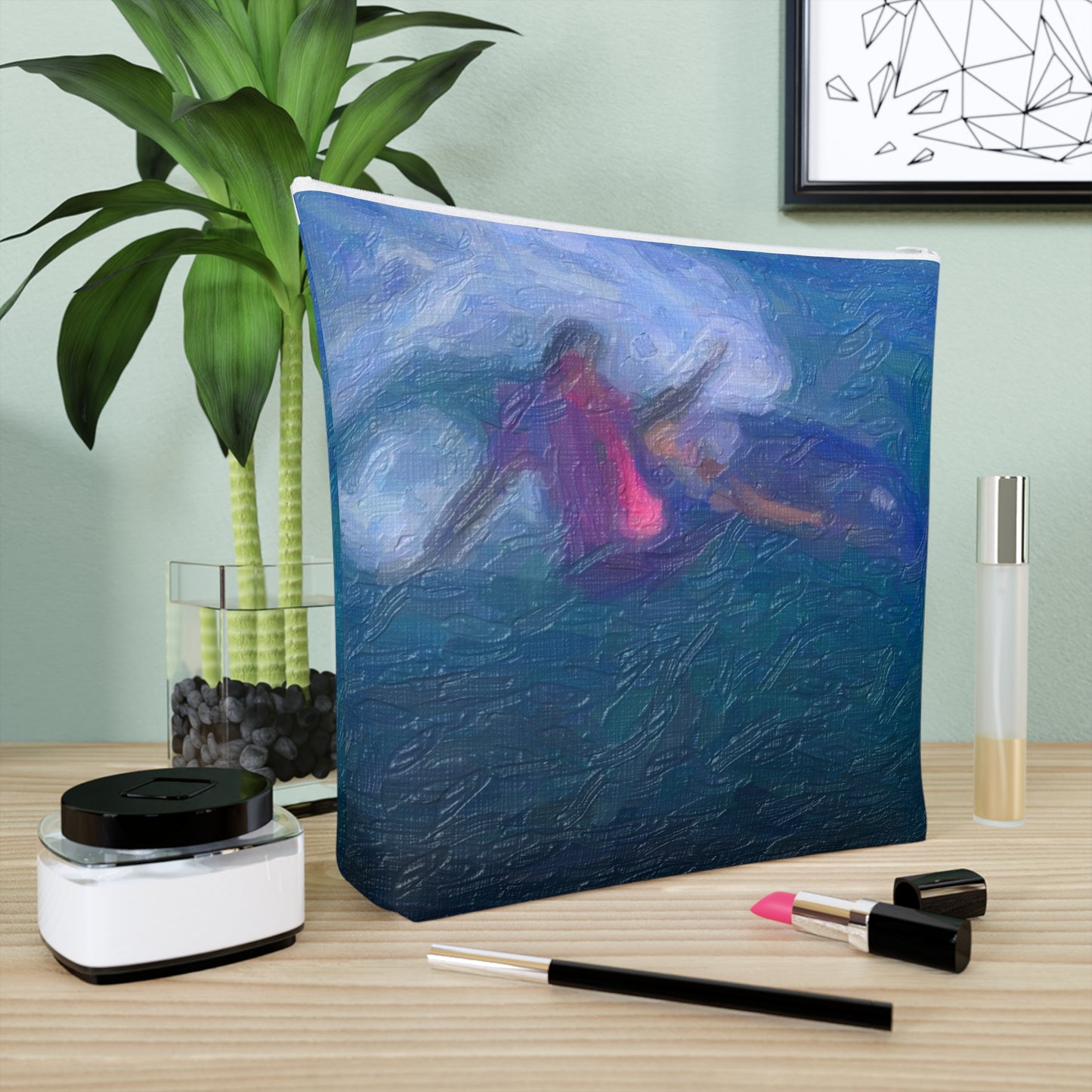 Cotton Cosmetic Bag ... Paris_2024_Surfing Competition-Tahiti_French-Polynesia .... 'Gabriel Medina World Campion Drops-In' ... Original Works ...