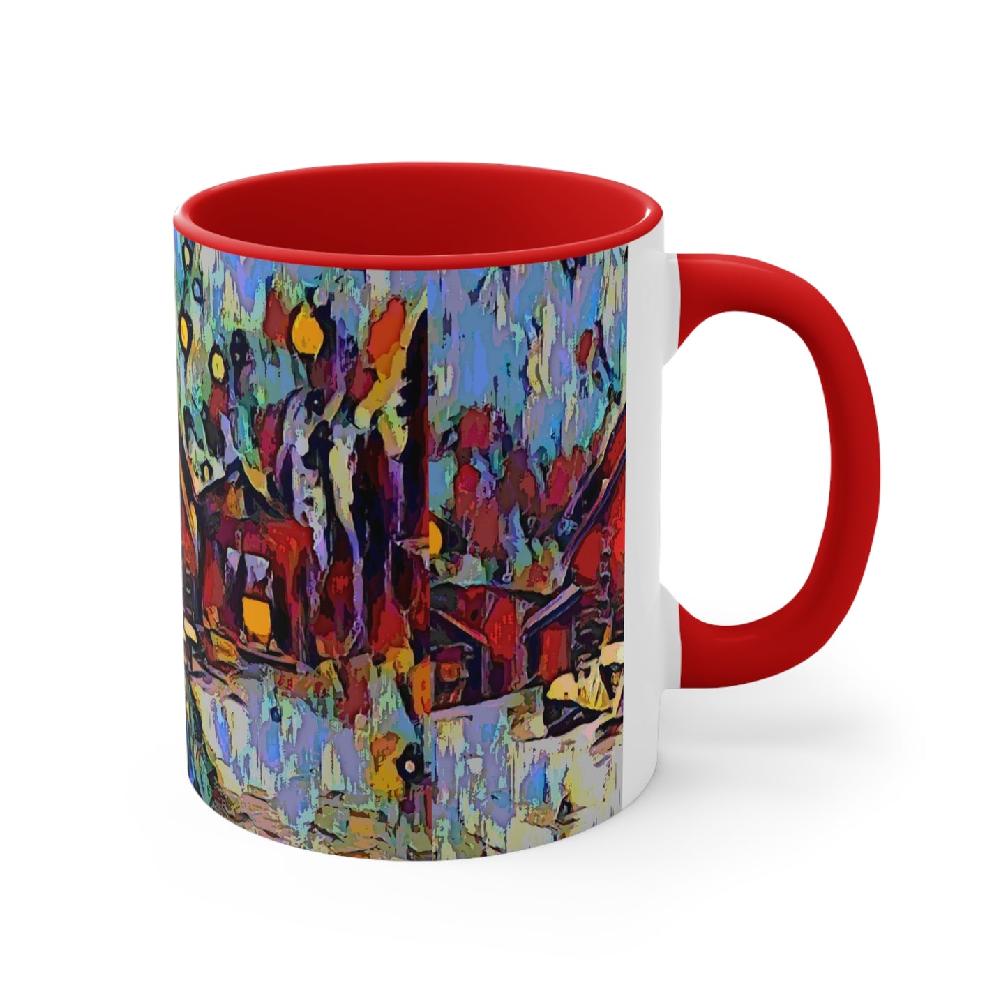 Accent Coffee Mug, 11oz ... A Very Abstract "Mountain Winter Scene" ... Original Works. Copyright Phot's Photo_LODA: Les Objets D'Art. December 2023 ...