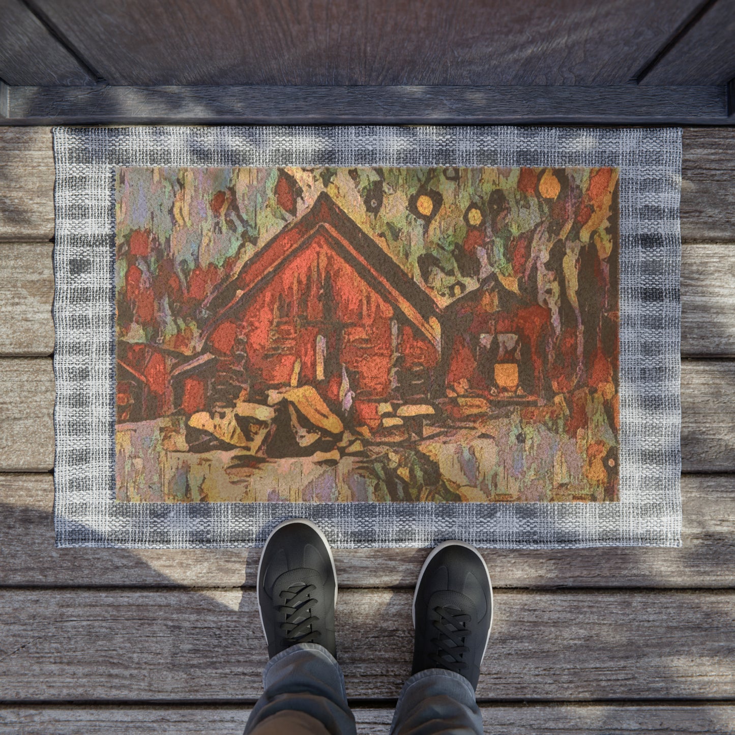 Doormat ... A Very Abstract "Mountain Winter Scene" ... Original Works. Copyright Phot's Photo_LODA: Les Objets D'Art. December 2023 ...