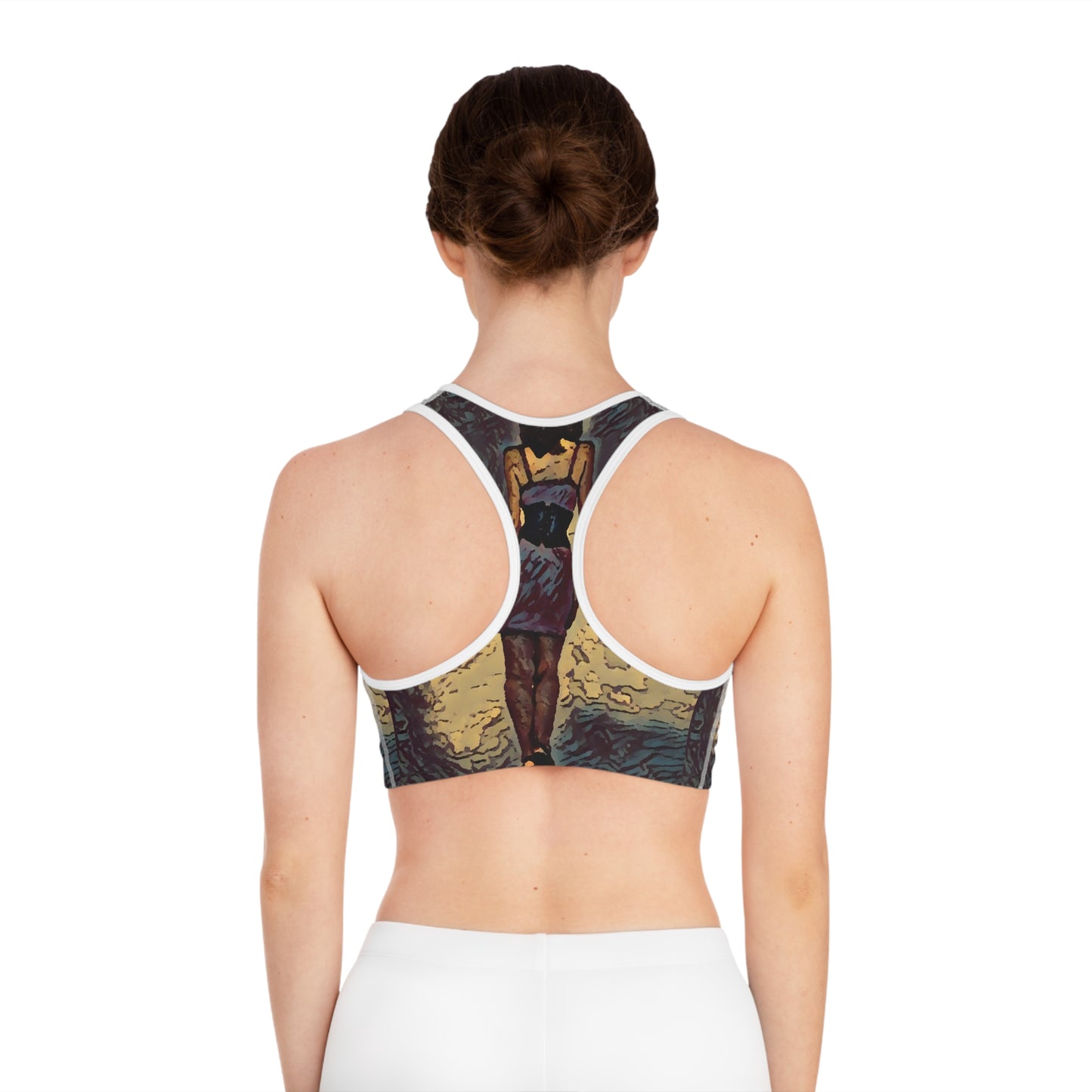 Sports Bra (AOP) ... I'll Walk 'A-Hundred-Miles' In Stilettos ... Original Works ... June 2023. Central Idaho, USA ...