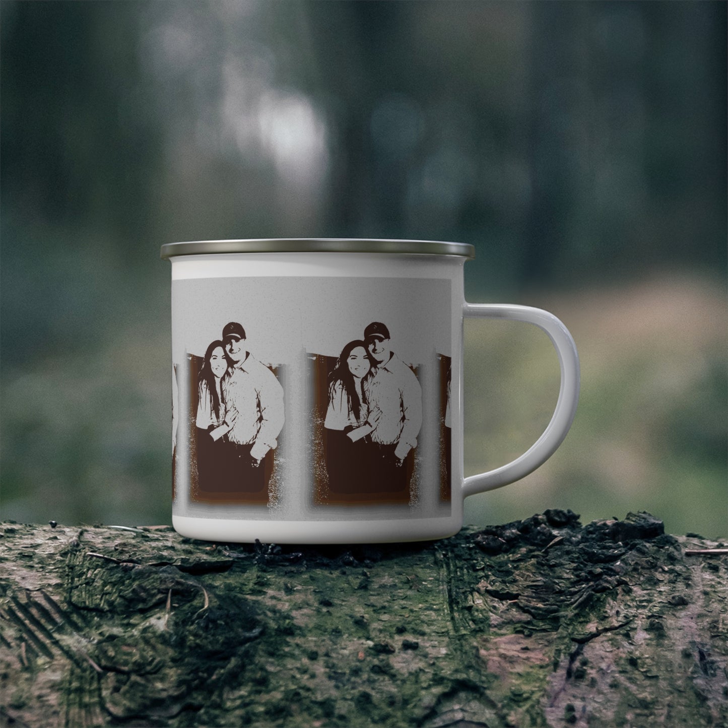 Enamel Camping Mug ... "The Best Of Friends" ... Original Works ... December 2023 ... Central Idaho, USA.