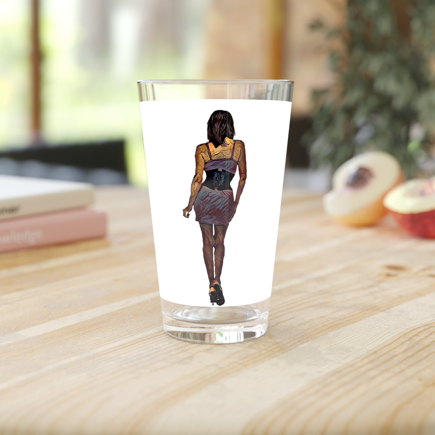 Pint Glass, 16oz ... I'll Walk 'A-Hundred-Miles' In Stilettos ... Original Works ... June 2023. Central Idaho, USA ...
