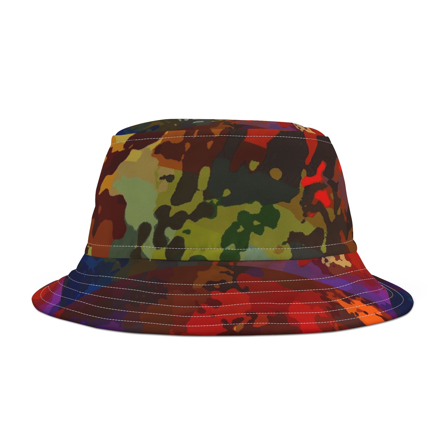 Bucket Hat (AOP) ... Abstract "Parisian Street-Scene & Nightlife Gaiety" ... 'In-The-Rain' ... Original Works ...