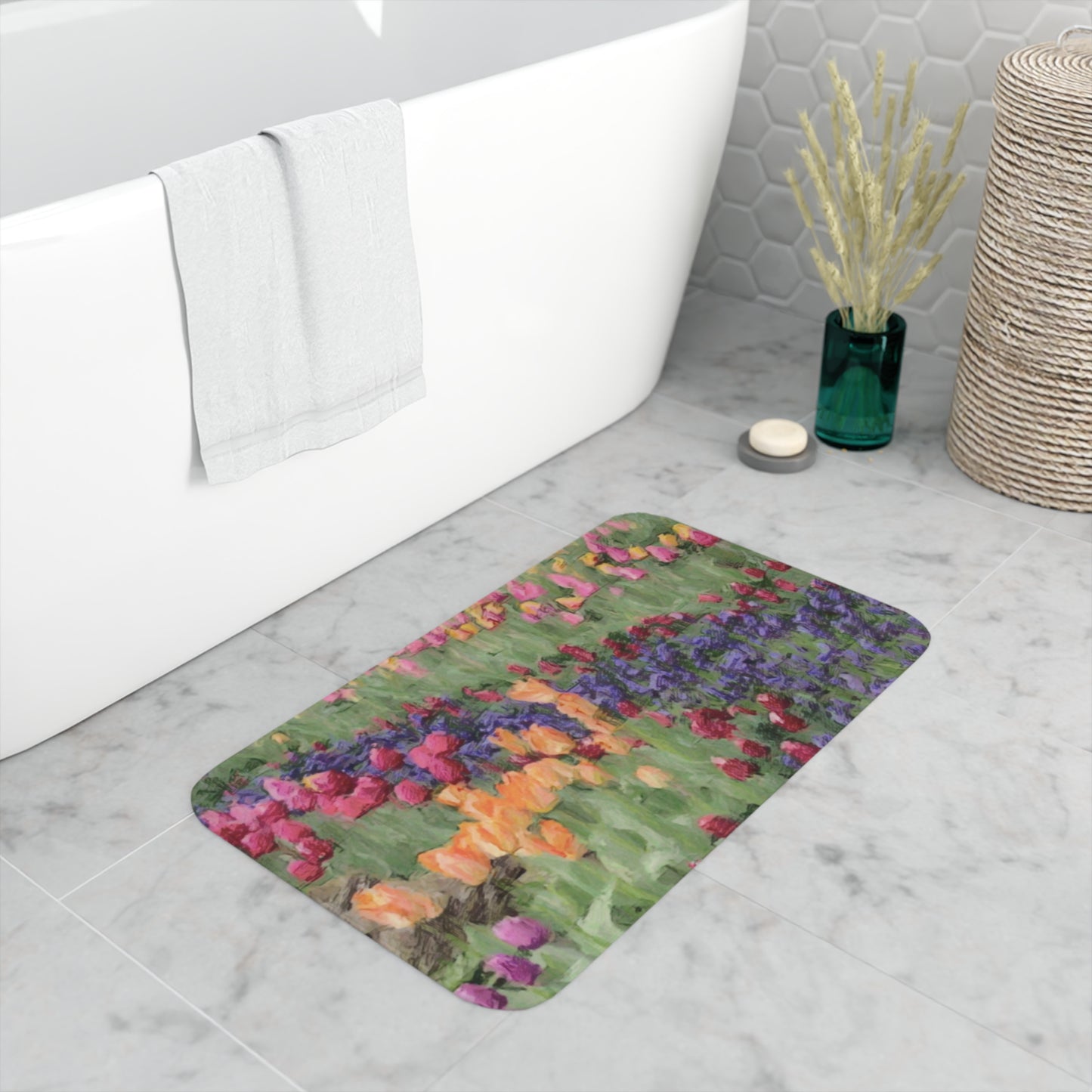 Memory Foam Bath Mat ... Skagit Valley Tulips ... Skagit Valley, Washington ... Family Archives ... Original Works ... Circa 1980's ...