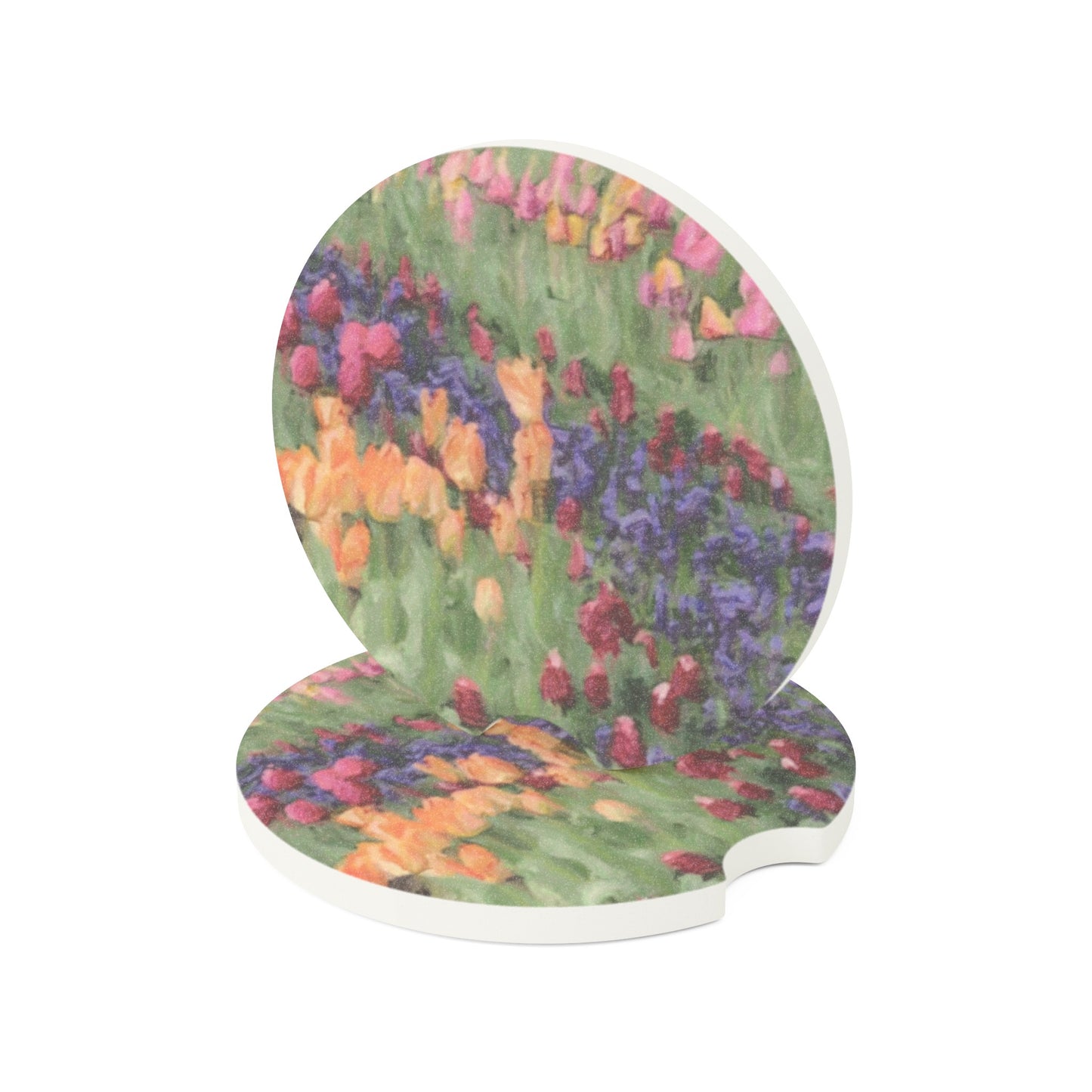 Soapstone Car Coaster ... Skagit Valley Tulips ... Skagit Valley, Washington ... Family Archives ... Original Works ... Circa 1980's ...