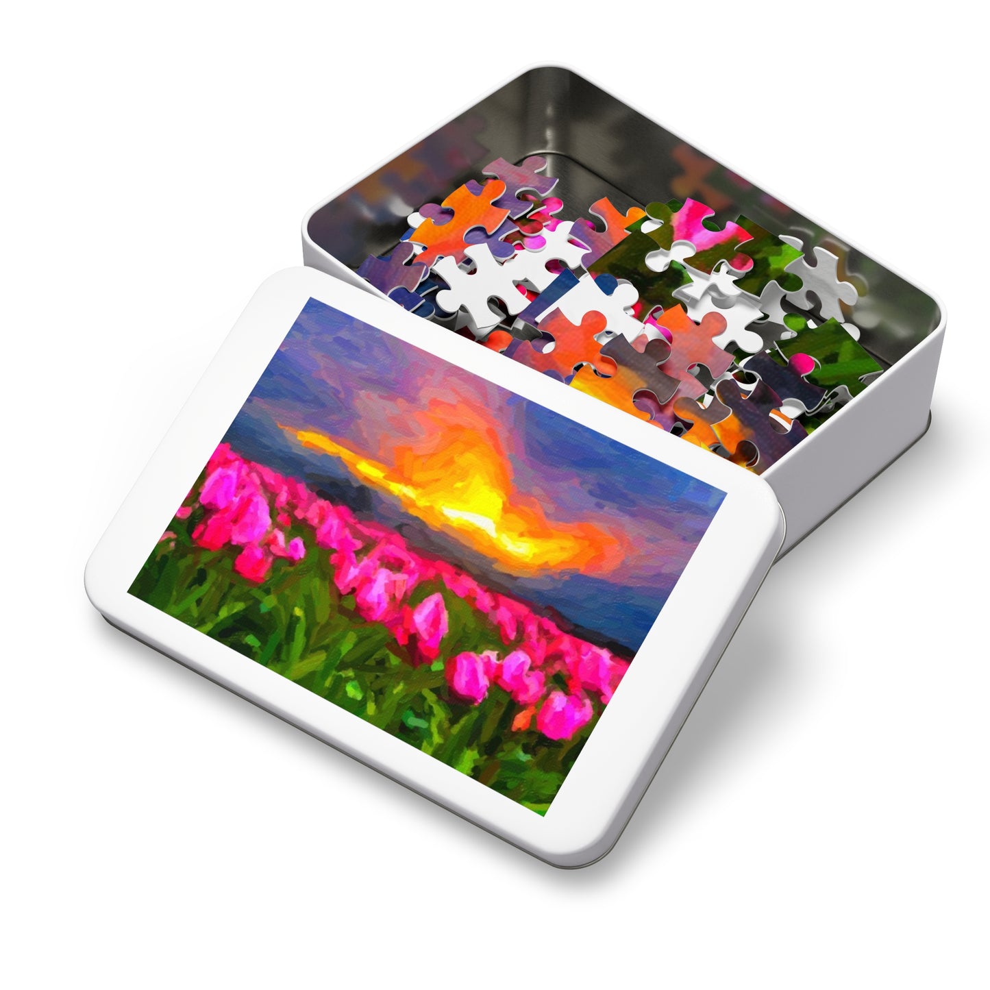 Jigsaw Puzzle (30, 110, 252, 500,1000-Piece) ... Skagit Valley Tulips ... Skagit Valley, Washington ... Family Archives ... Original Works ... Circa 1980's ...