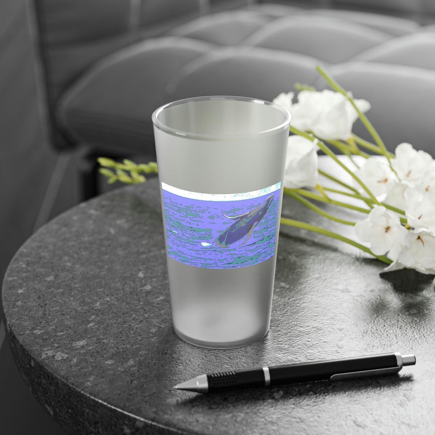 Frosted Pint Glass, 16oz ... Baby Humpback Breaching ... Maui, HI: April 2022 ... "Family Archives: KPH" ... Original Works ...