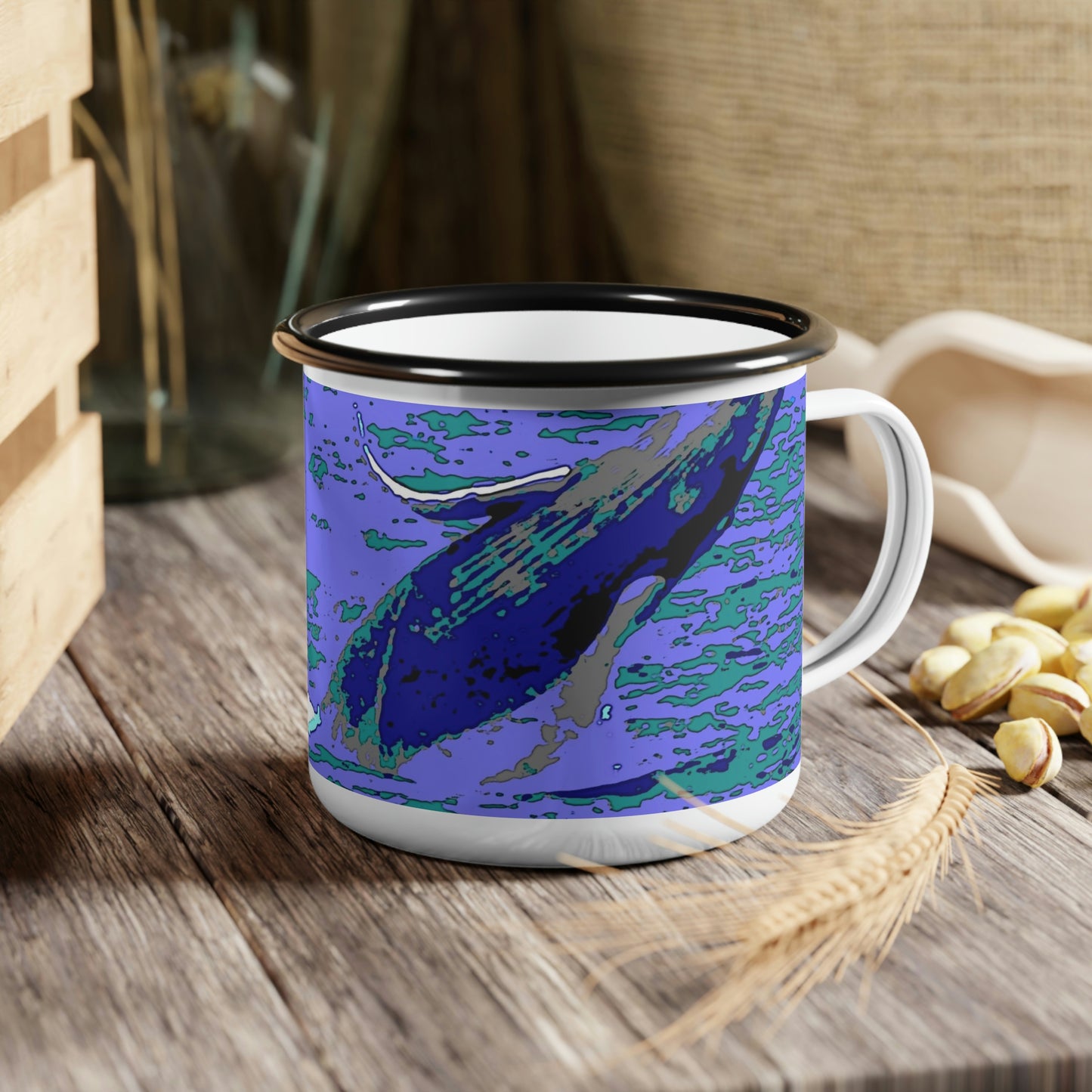 Enamel Camp Cup ... Baby Humpback Breaching ... Maui, HI: April 2022 ... "Family Archives: KPH" ... Original Works ...