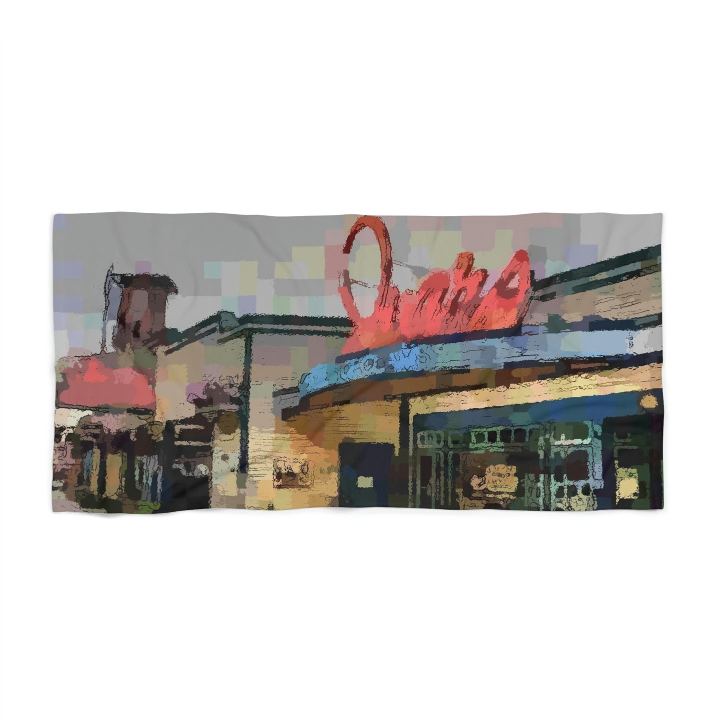 Beach Towel ... In-A-Hurry & Stressed? ... Remember: Keep "Clam" ... Clam_Happy ... 'Ivars: Seattle Waterfront' ... Personal Archives ... Original Works ...