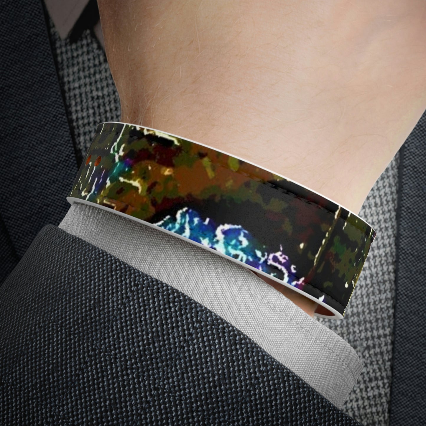 Faux Leather Wristband ... Walikng The Streets & Alleys ... 'Strolling The Canals ... ' ... Original Works ...