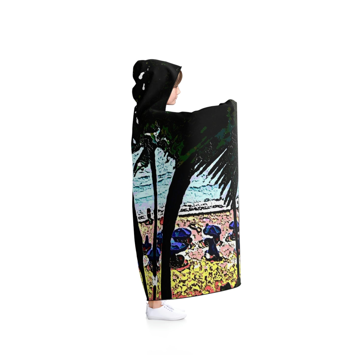 Hooded Blanket ... "A Beautiful Beach Amongst The Palms" ... The Outrigger Waikiki, Honolulu, Oahu ... Original Works ...