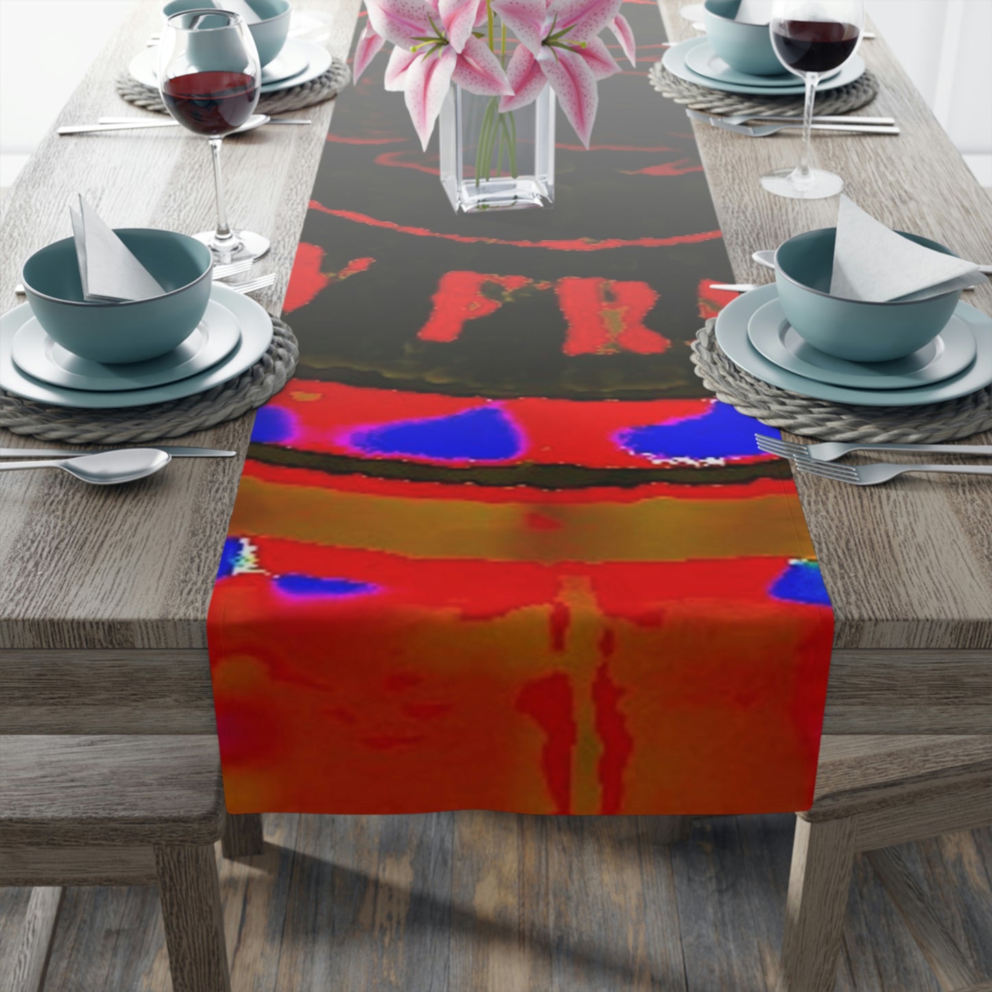 Table Runner (Cotton, Poly) ... "No.9 Fishermen's Grotto - Fishermen's Wharf, SF, California" ... Family Archives: 1970's ... Original Works ...