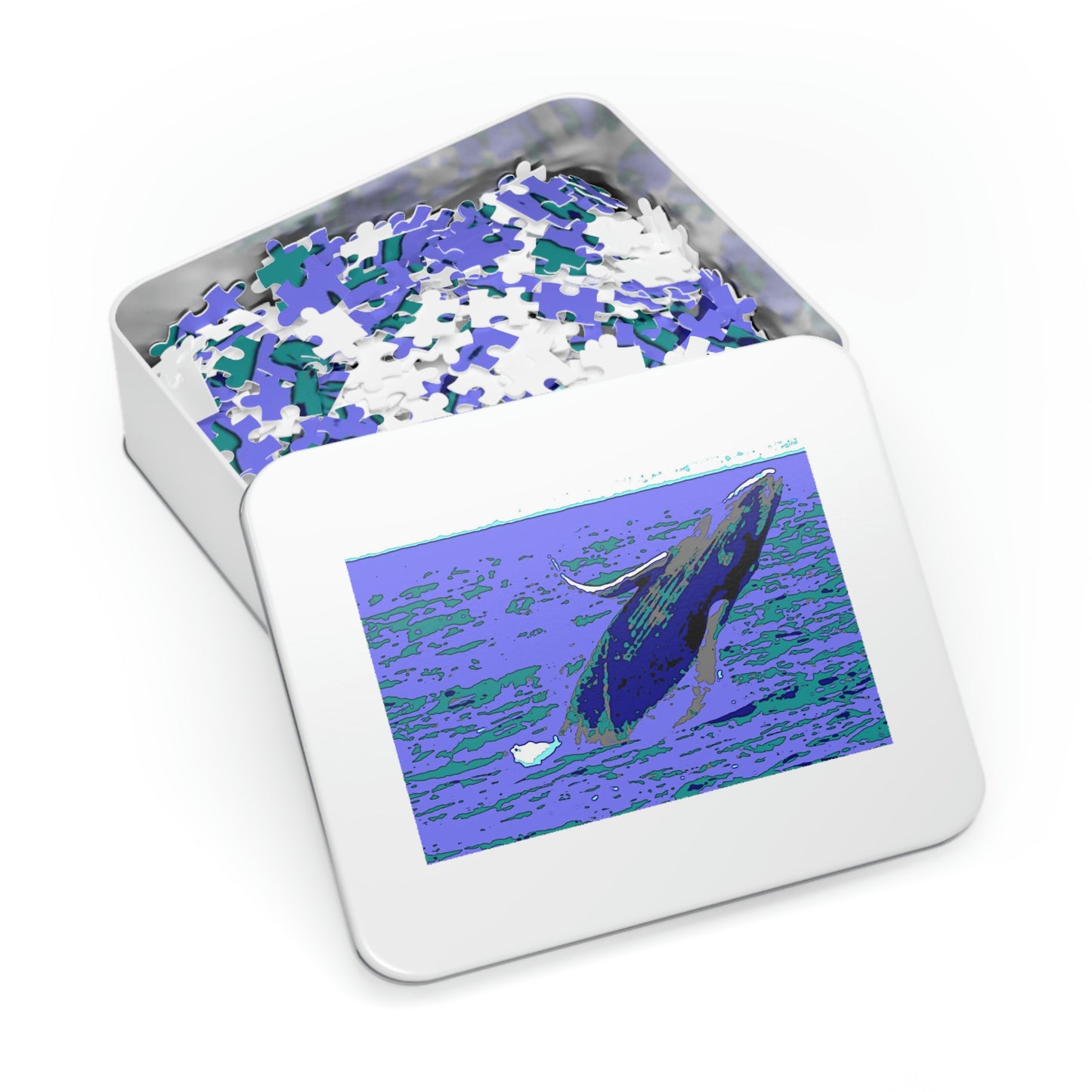 Jigsaw Puzzle (30, 110, 252, 500,1000-Piece) ... Baby Humpback Breaching ... Maui, HI: April 2022 ... "Family Archives: KPH" ... Original Works ...