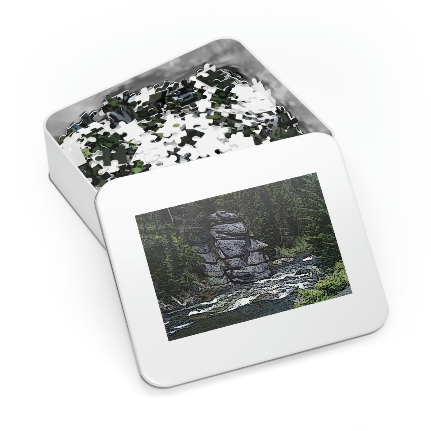 Jigsaw Puzzle (30, 110, 252, 500,1000-Piece) ..."I Am Innocent" ... Tricky-Dick Immortalized ... Nixon Rock: Along The River ... Central Idaho, Summer 2020 ... Original Works ...