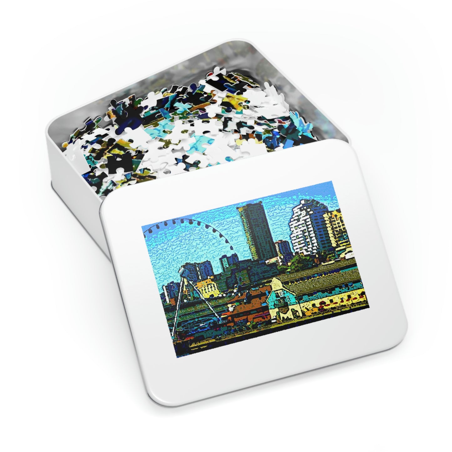 Jigsaw Puzzle (30, 110, 252, 500,1000-Piece) ... That Classic Wheel ... 'Seattle's Wheel' ... & An Old Classic Waterside Vendors ... 'Family Archives' ... Original Works ...