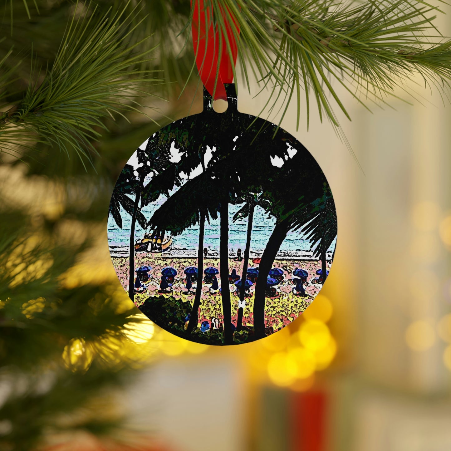 Metallic Ornaments (Round, Berlin) ... "A Beautiful Beach Amongst The Palms" ... The Outrigger Waikiki, Honolulu, Oahu ... Original Works ...