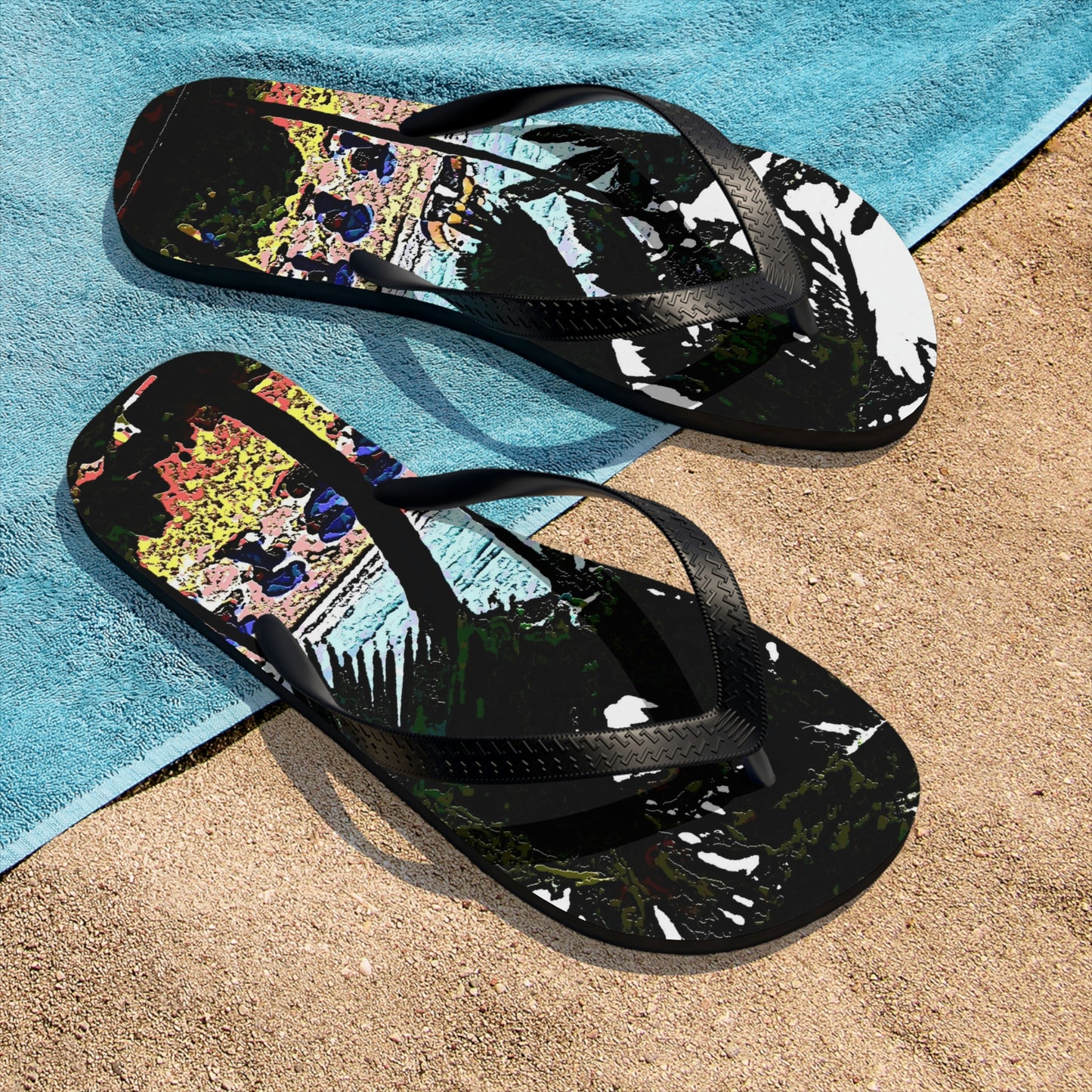 Unisex Flip-Flops ... "A Beautiful Beach Amongst The Palms" ... The Outrigger Waikiki, Honolulu, Oahu ... Original Works ...