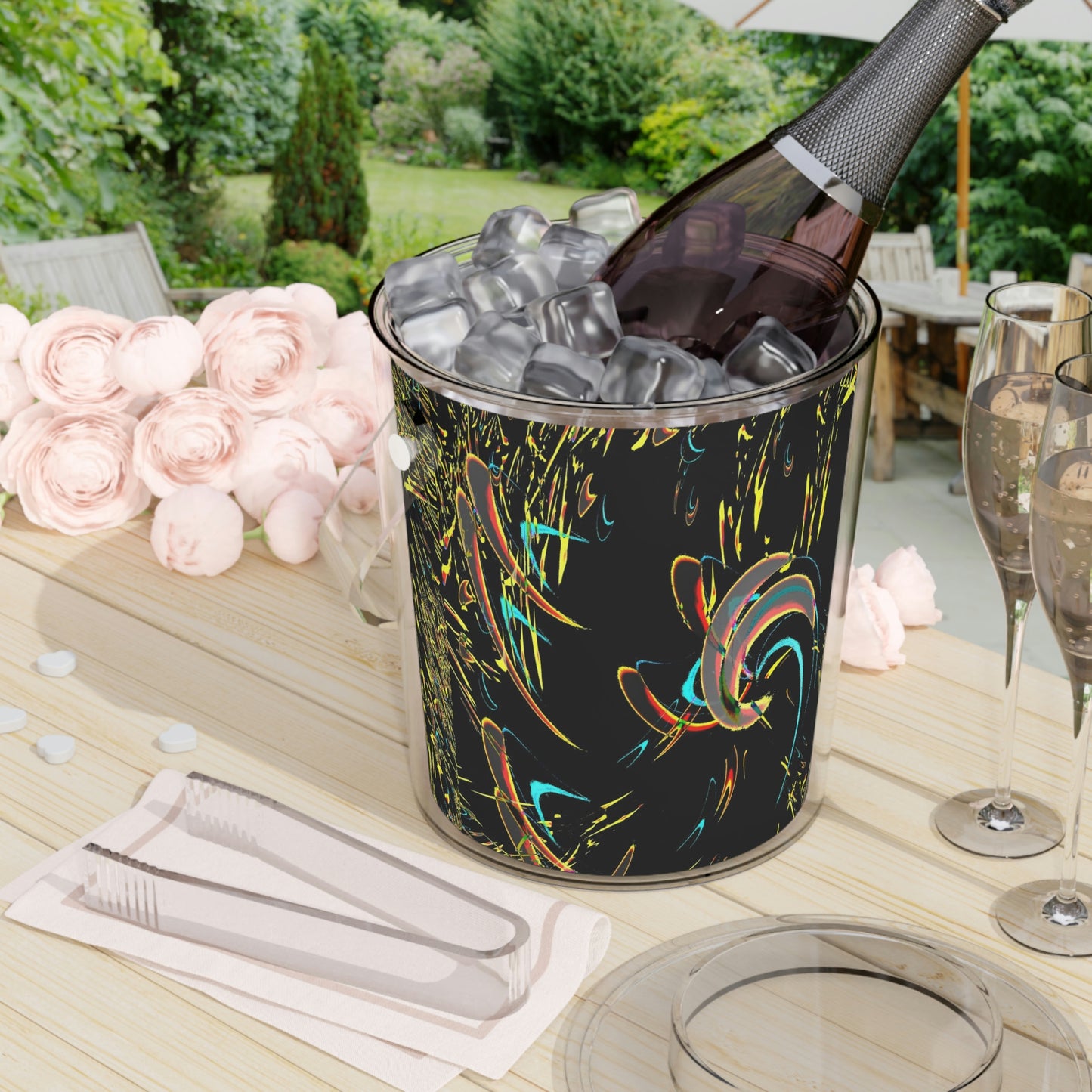 Ice Bucket with Tongs ... "Waning Moon" ... Central Idaho ... October 2022 ... Rendering Time: 22 Hours ... Original Works ...