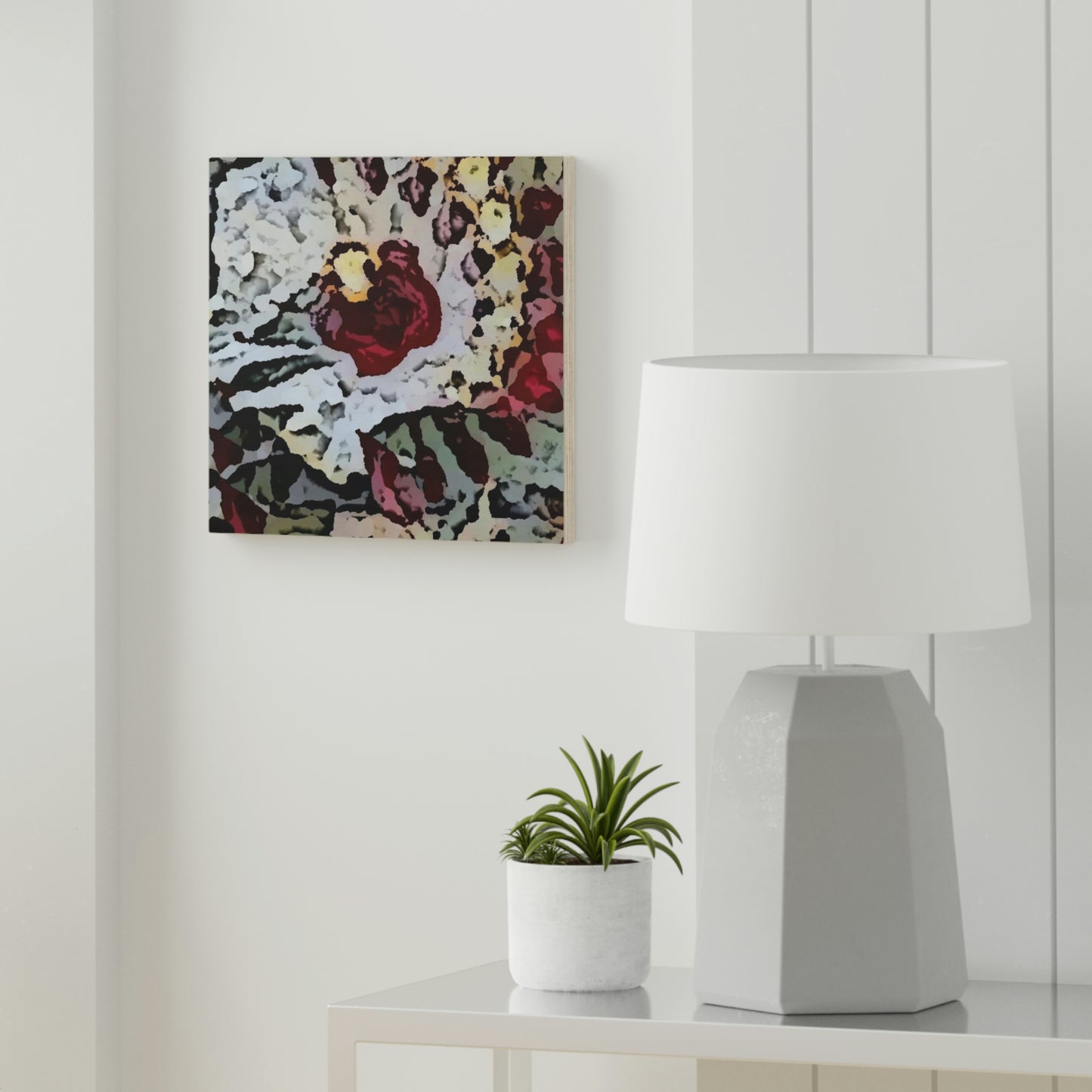 Wood Canvas ... "A Friendly Flower" ... Pointsettia 'Pointing' ... Original Works ... (Supplied Photograph) ...