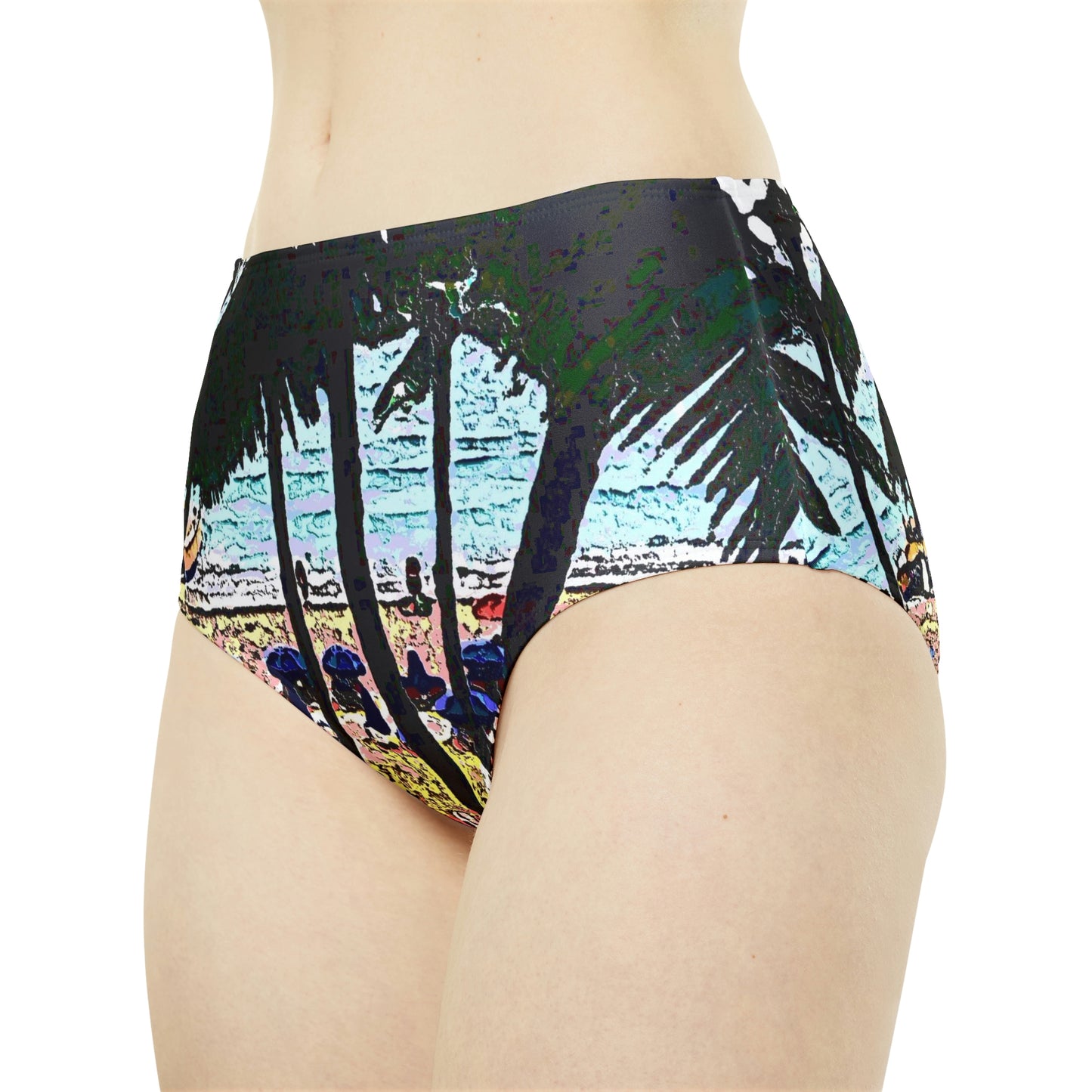 High-Waist Hipster Bikini Bottom ... "A Beautiful Beach Amongst The Palms" ... The Outrigger Waikiki, Honolulu, Oahu ... Original Works ...