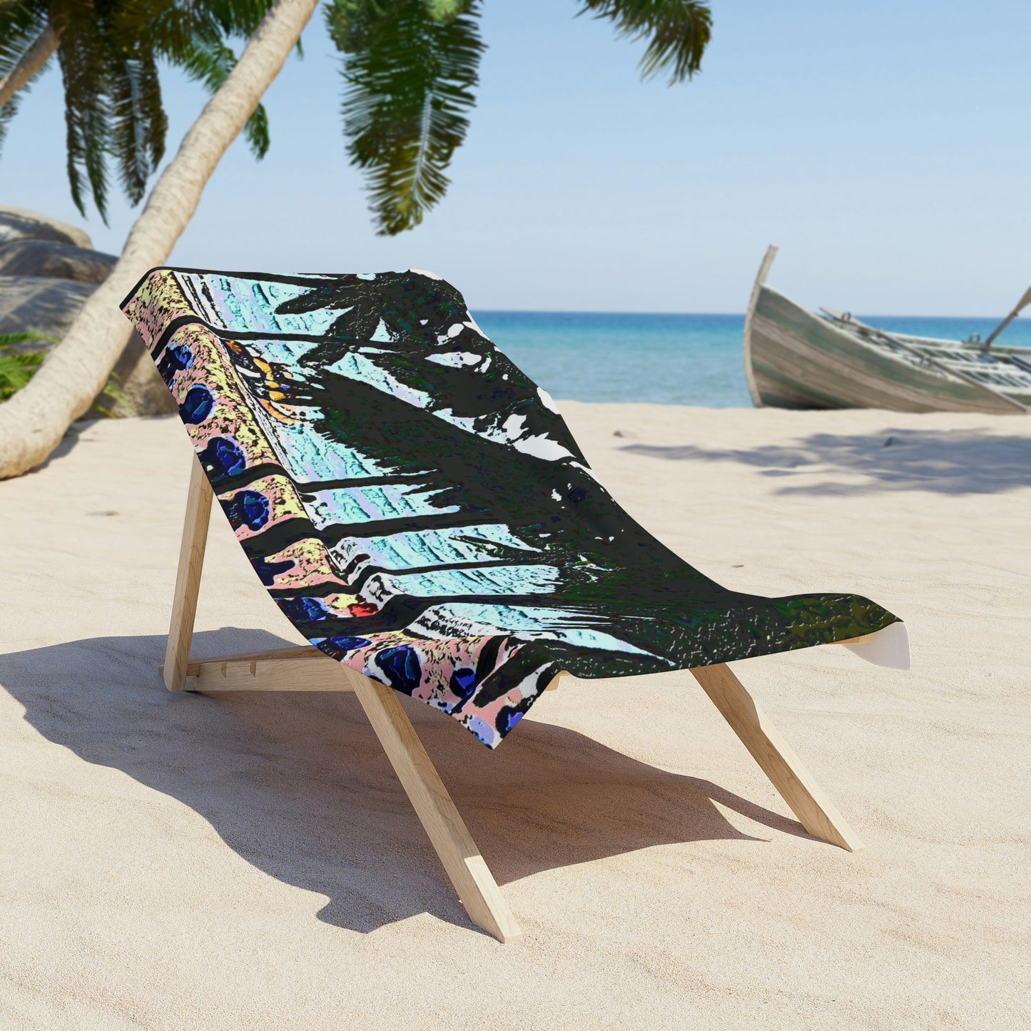 Beach Towel ... "A Beautiful Beach Amongst The Palms" ... The Outrigger Waikiki, Honolulu, Oahu ... Original Works ...