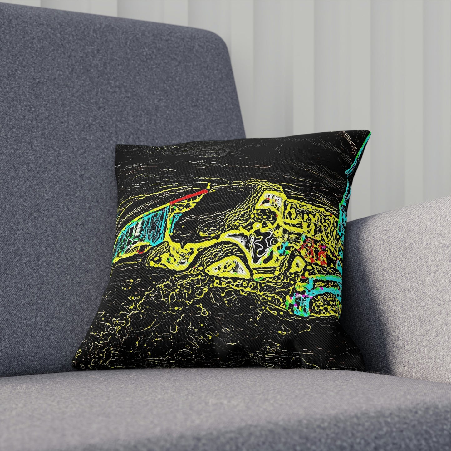 Cushion ... "Snow Vehicle In Snow Storm At-Rest" ... Circa 12Mar23 ... Central Idaho ... 18-Hours Rendering Time: Original Works ...