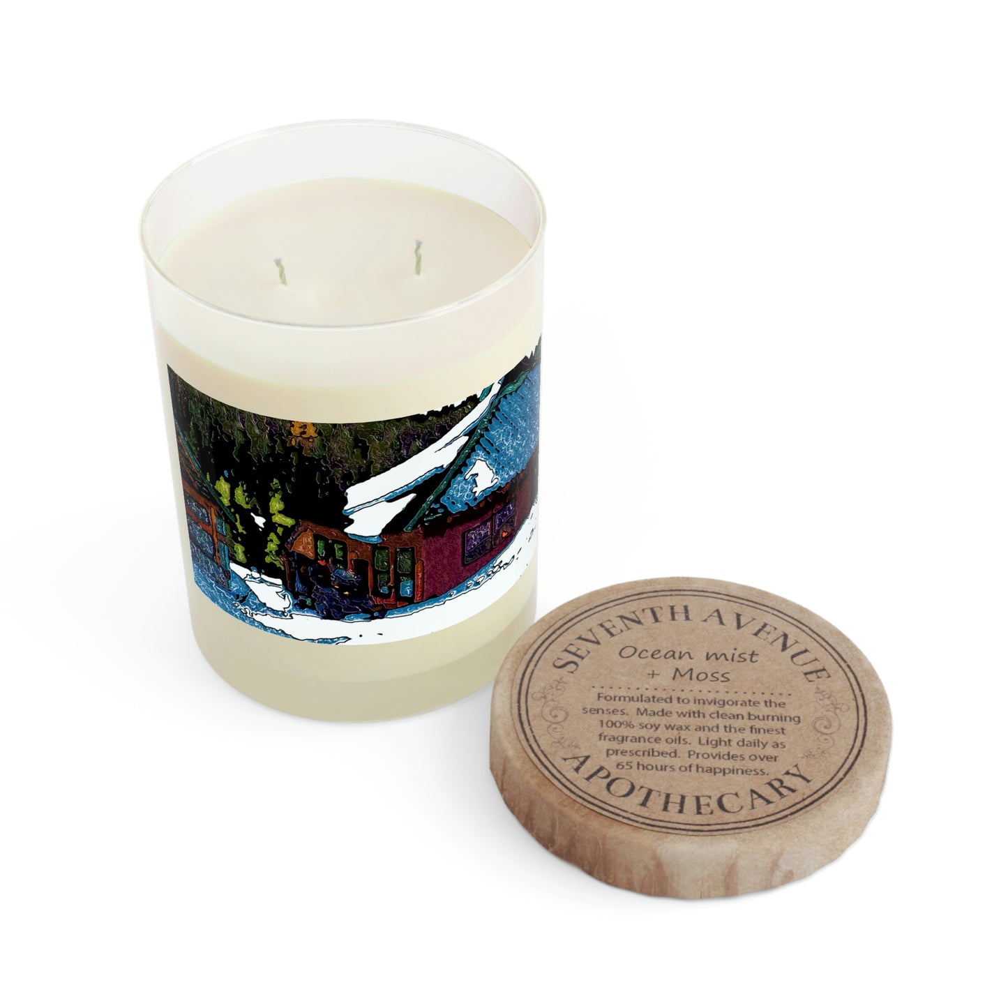 Scented Candle - Full Glass, 11oz ... "A Rider Passeth-Through-It" ... Colors Galore & A Bit Of Impressionism ... Original Works. Winter 2021. Central Idaho. Rendering Time: 12 Hours ...