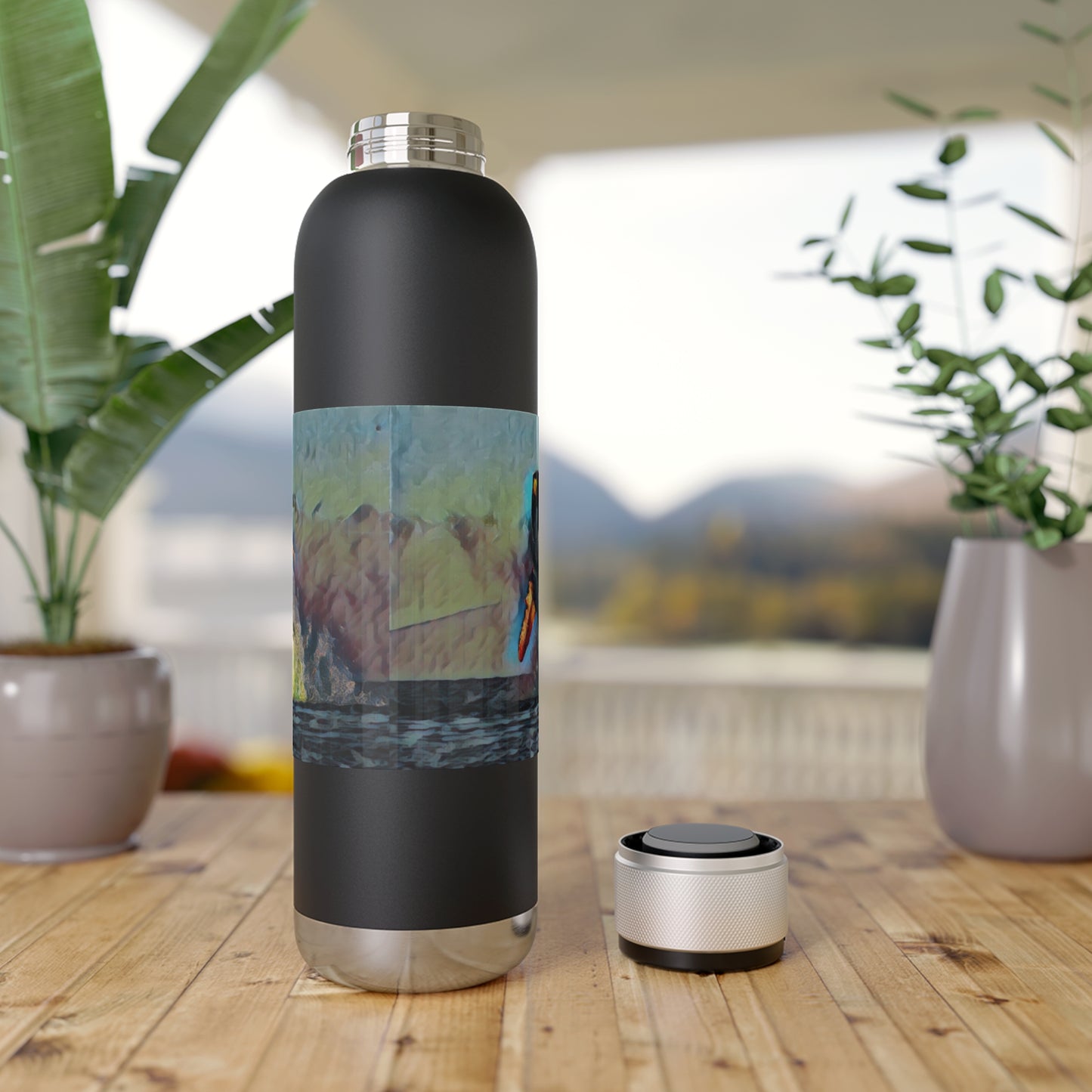 Soundwave Copper Vacuum Audio Bottle 22oz ... An Extraordinary Humpback Breach ... 'With Explosive Energy' ... Family Archives (KPH) ... Circa: 21st Century. Maui, HI ... Original Works ...