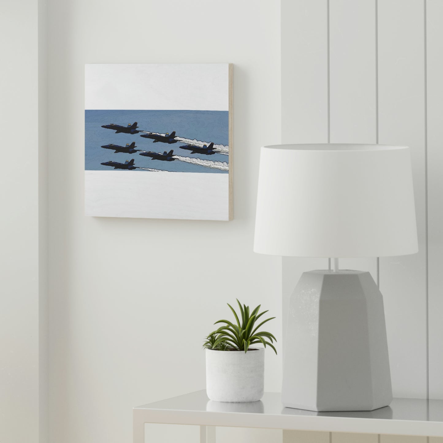 Wood Canvas ... Seattle Seafair ..."Blue Angels Run Over Lake Washington" ... Circa Mid 1980's ... Dr FJ Holt ... Original Works ...