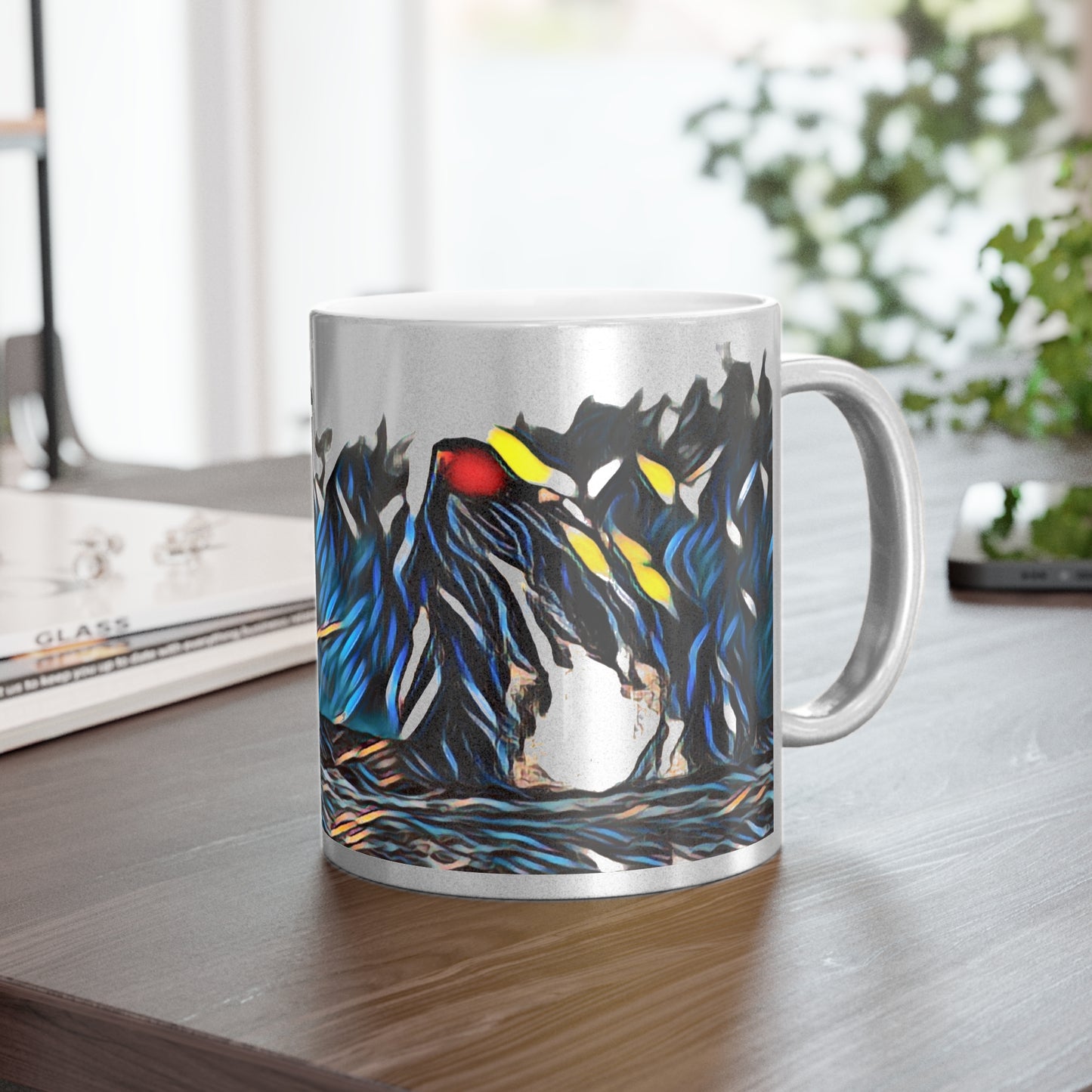 Metallic Mug (Silver\Gold) ... All-That-Color ... "Whale Breach With Style" ... KPH Photo ... Maui Humpback ... 21st Century ... Original Works ...