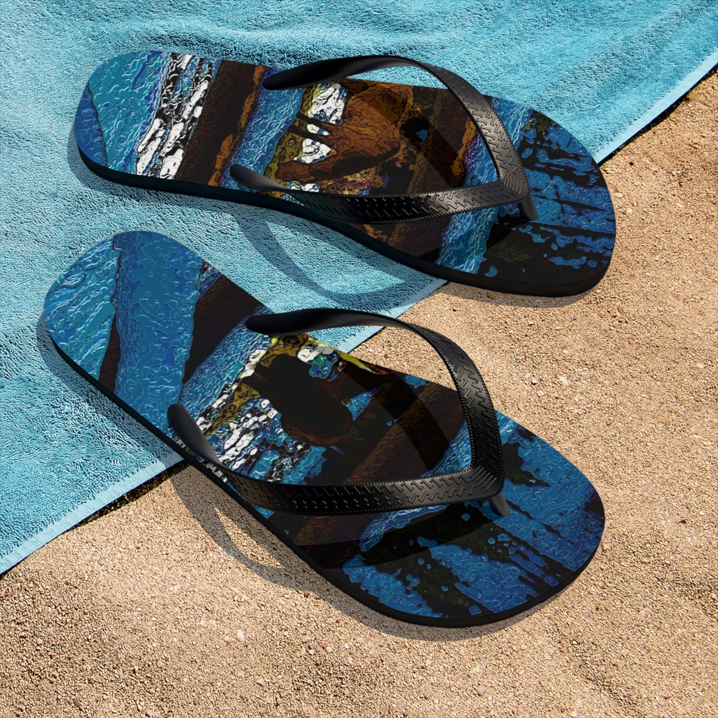 Unisex Flip-Flops ... A Horse ... A Saddle ... Foraging Through The Snow ... An_Asses 'Cry' ... Central Idaho, November 2022 ... Original Works ..