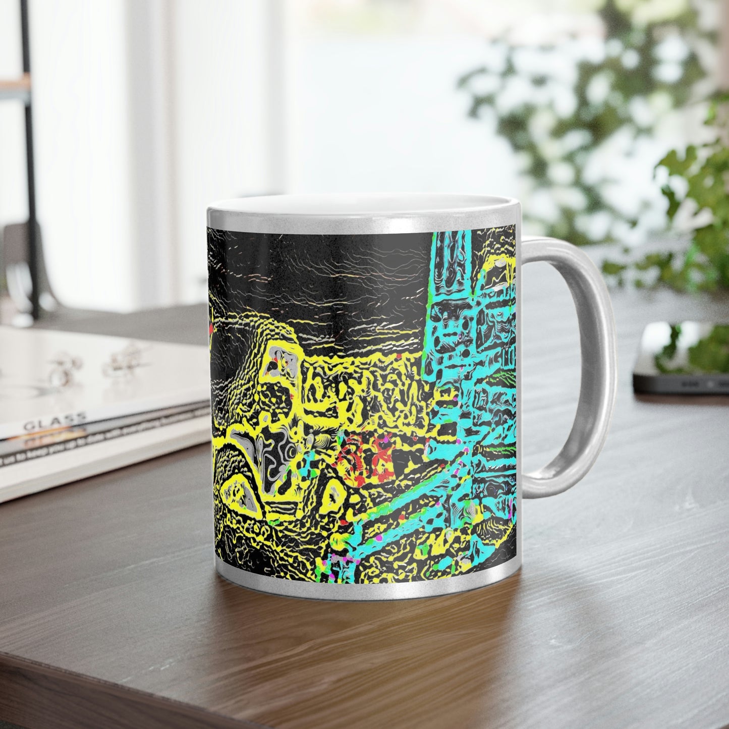 Metallic Mug (Silver\Gold) ... "Snow Vehicle In Snow Storm At-Rest" ... Circa 12Mar23 ... Central Idaho ... 18-Hours Rendering Time: Original Works ...