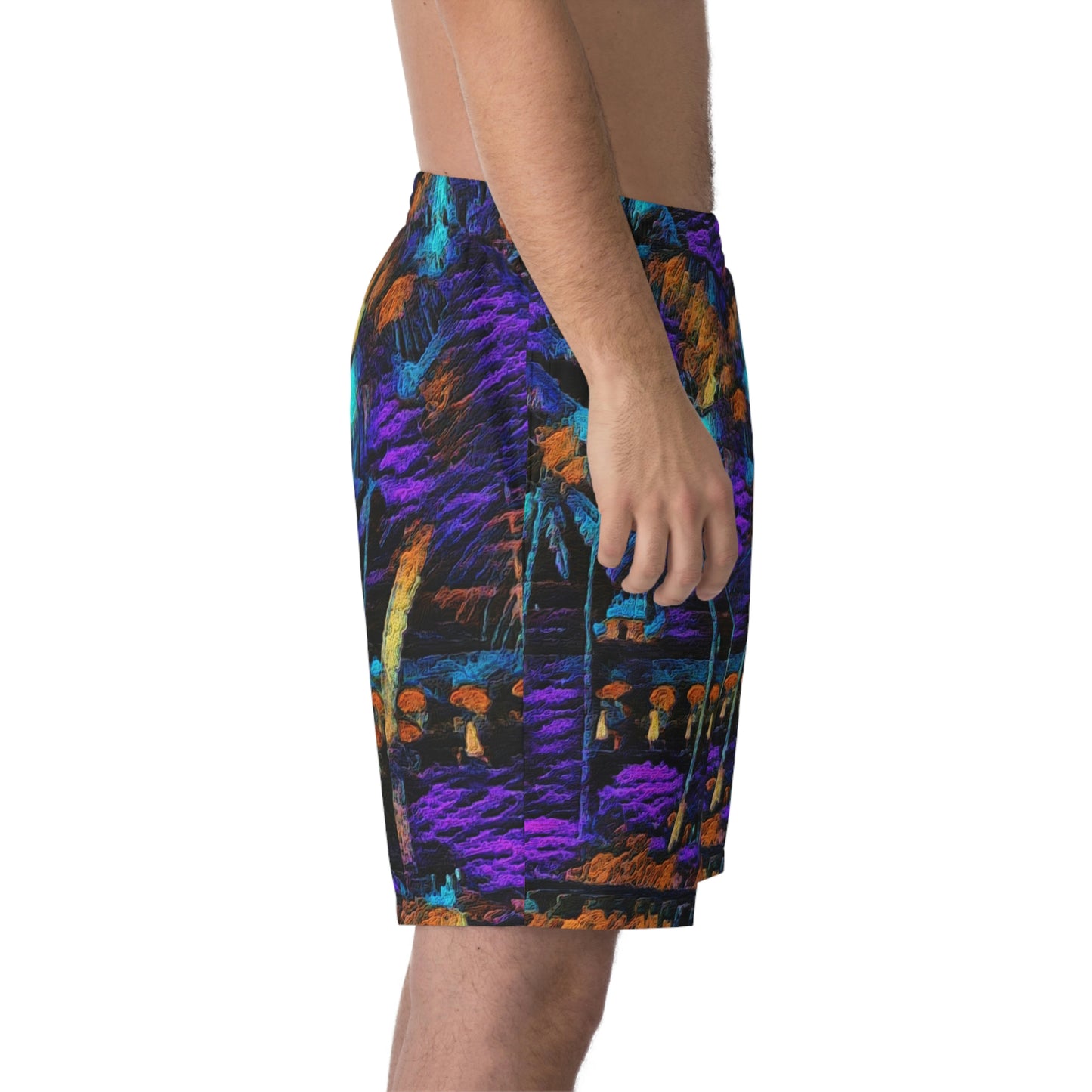 Men's Elastic Beach Shorts (AOP) ... "The Royal Hawai'ian: Waikiki Beach_Beach" ... Honolulu, HI ... October 2014 (Halloween) ... Original Works ...
