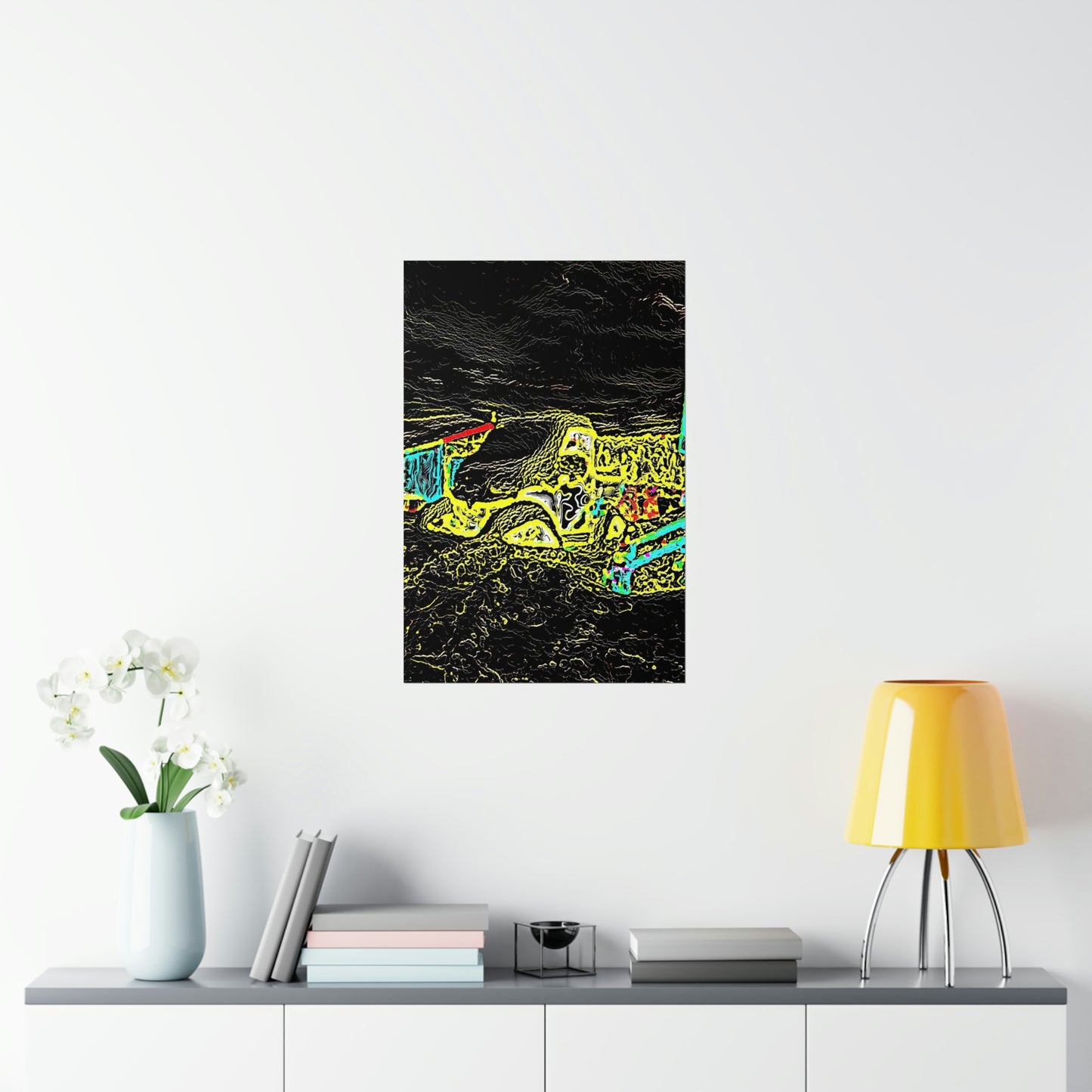 Premium Matte Vertical Posters ... "Snow Vehicle In Snow Storm At-Rest" ... Circa 12Mar23 ... Central Idaho ... 18-Hours Rendering Time: Original Works ...