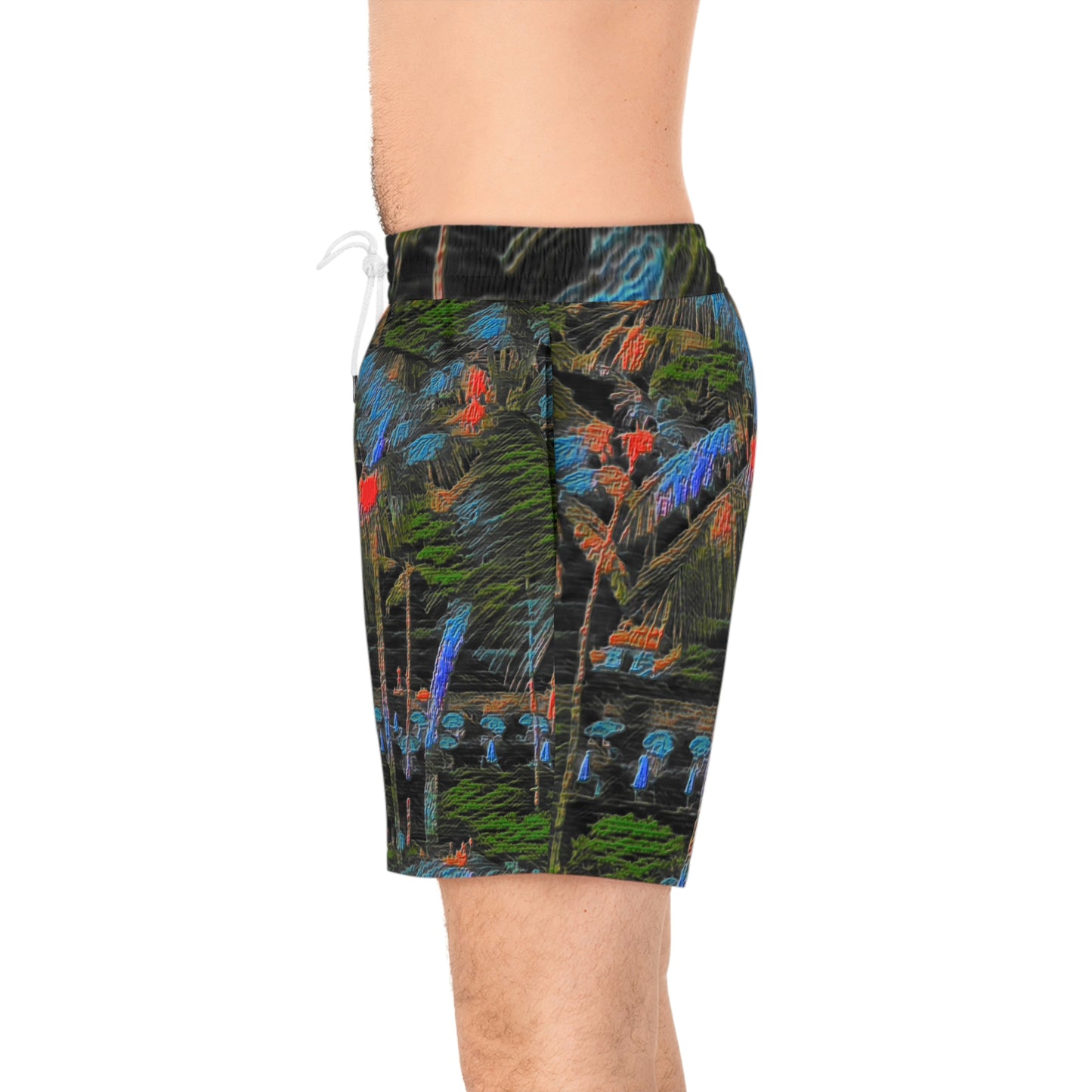 Men's Mid-Length Swim Shorts (AOP) ... "The Royal Hawai'ian: Waikiki Beach_Beach" ... Honolulu, HI ... October 2014 (Halloween) ... Original Works ...