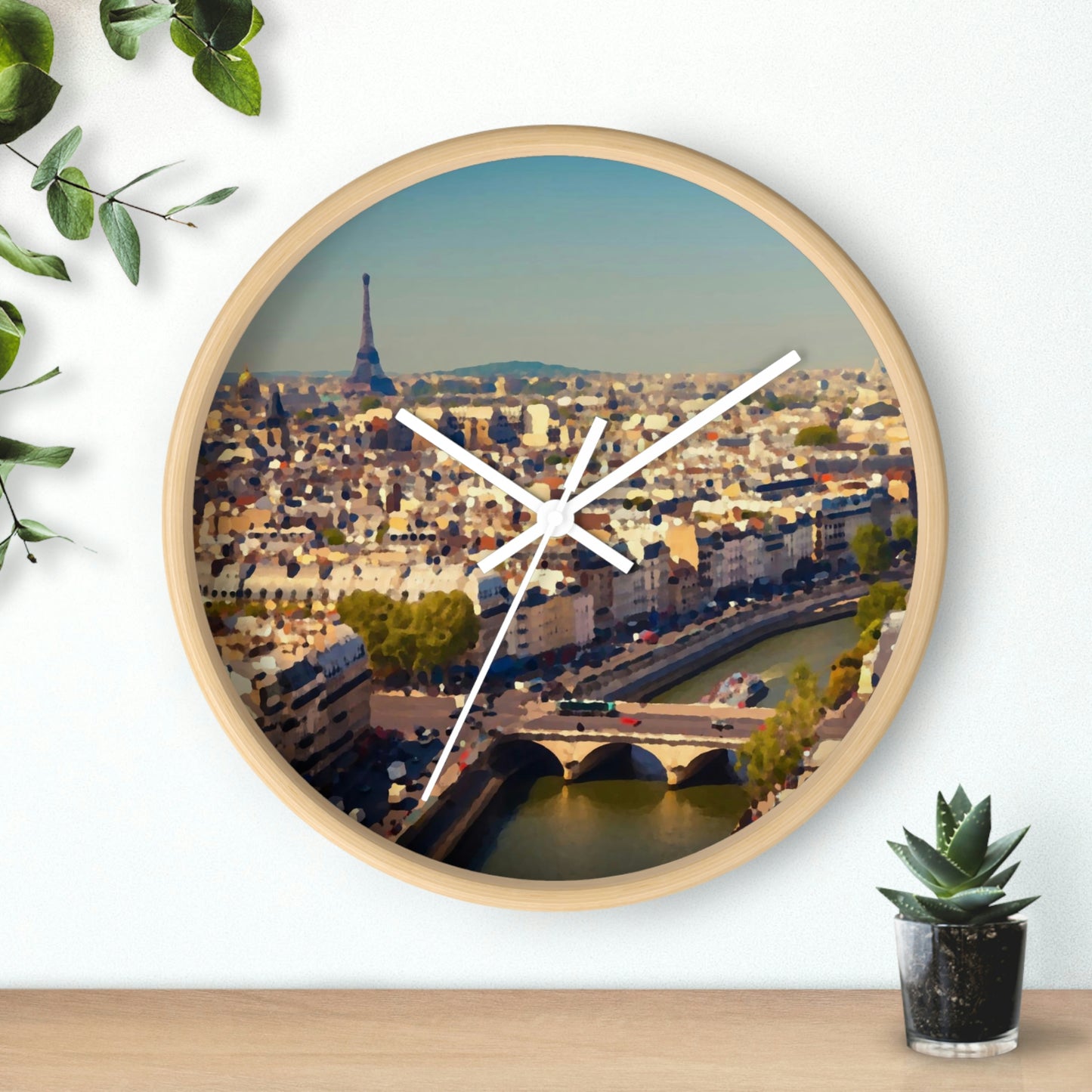 Wall clock ... Au Paris ... "Along The River Seine" ... Barbara Joan Bonnel-Holt: 1972 ... Original Works ...