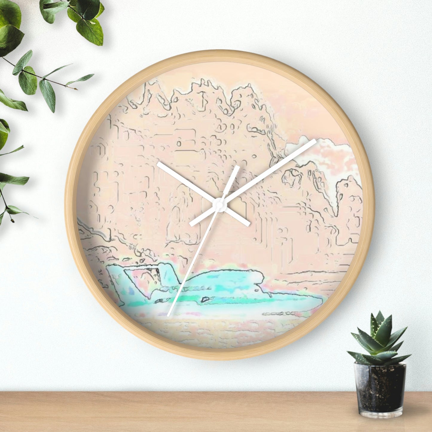 Wall clock ... Seattle Columbia Cup On Lake Washington ... "Dave Wilcox Heads For The Win" ... Associate Gift-Photo ... Original Works ...