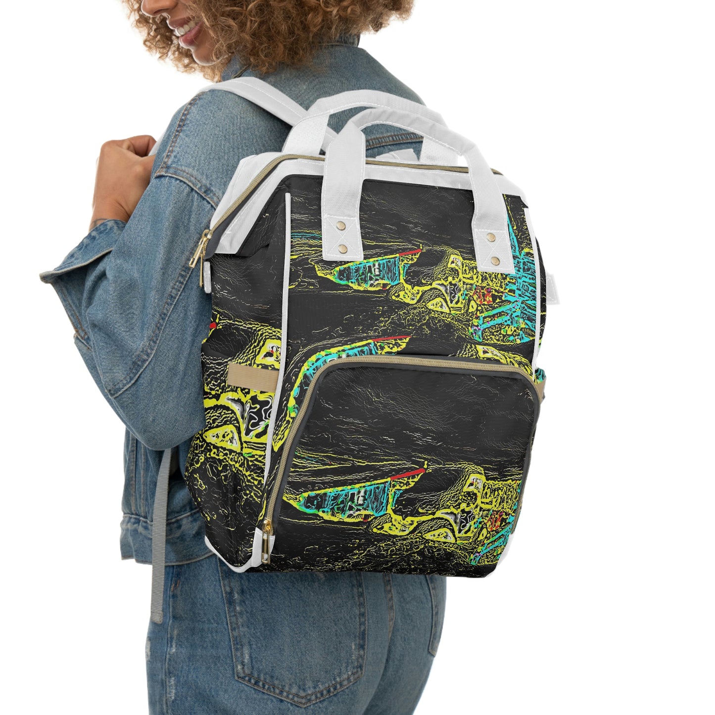 Multifunctional Diaper Backpack ... "Snow Vehicle In Snow Storm At-Rest" ... Circa 12Mar23 ... Central Idaho ... 18-Hours Rendering Time: Original Works ...